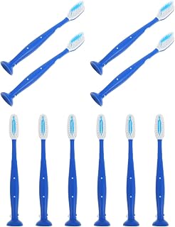 10pcs Mini Short Handle Prison Toothbrush with Soft Bristles and Suction Cup Base Safe Materials for Detention Centers Mental Hospitals and Institutional Teeth Cleaning 10pcs