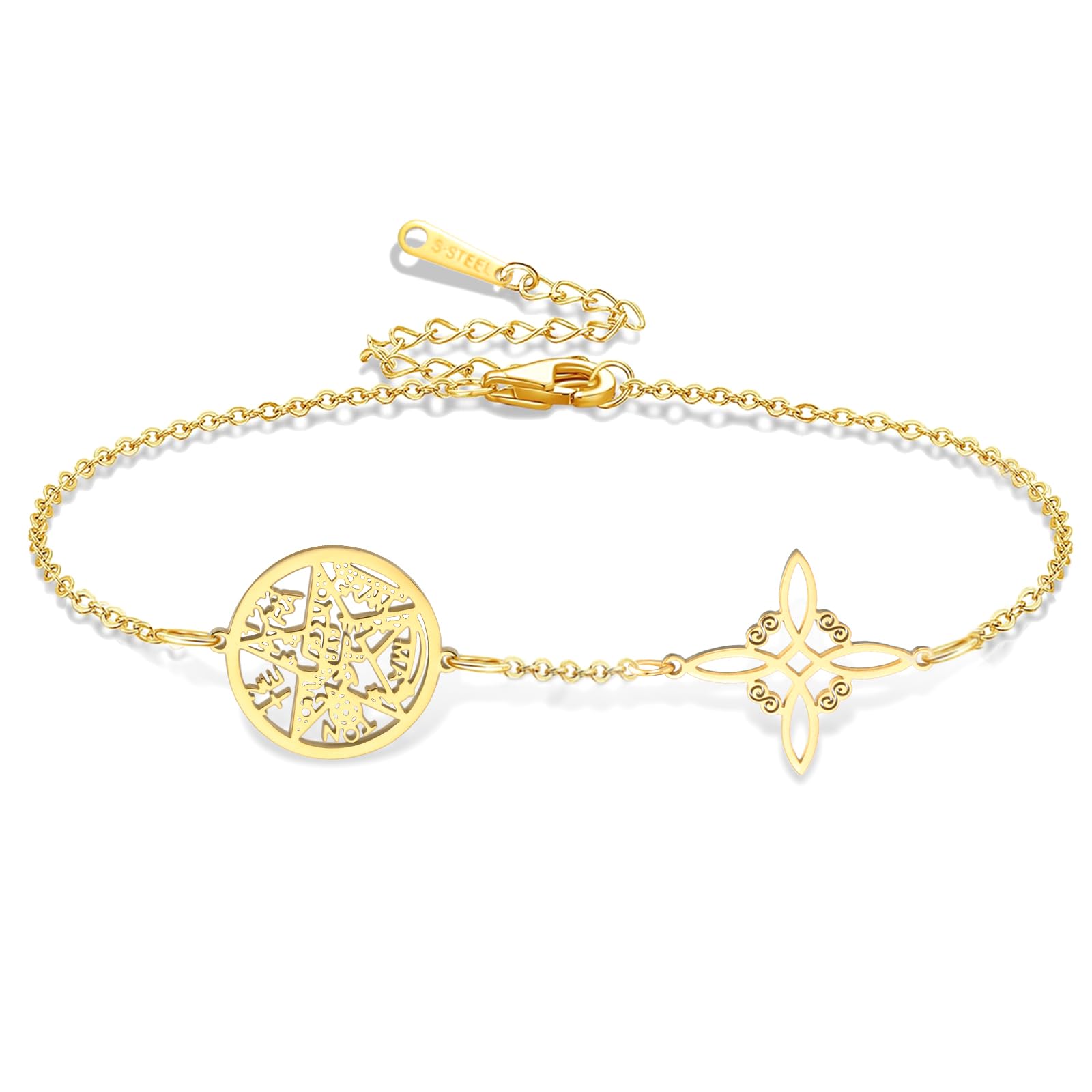 VASSAGO Kleeblatt-Armband für Damen, Edelstahl, vierblättrig