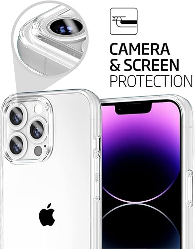 Vista 54 de TENOC Funda para teléfono compatible con iPhone 13 Pro Max, funda transparente a prueba de golpes protectora delgada para 6.7 pulgadas