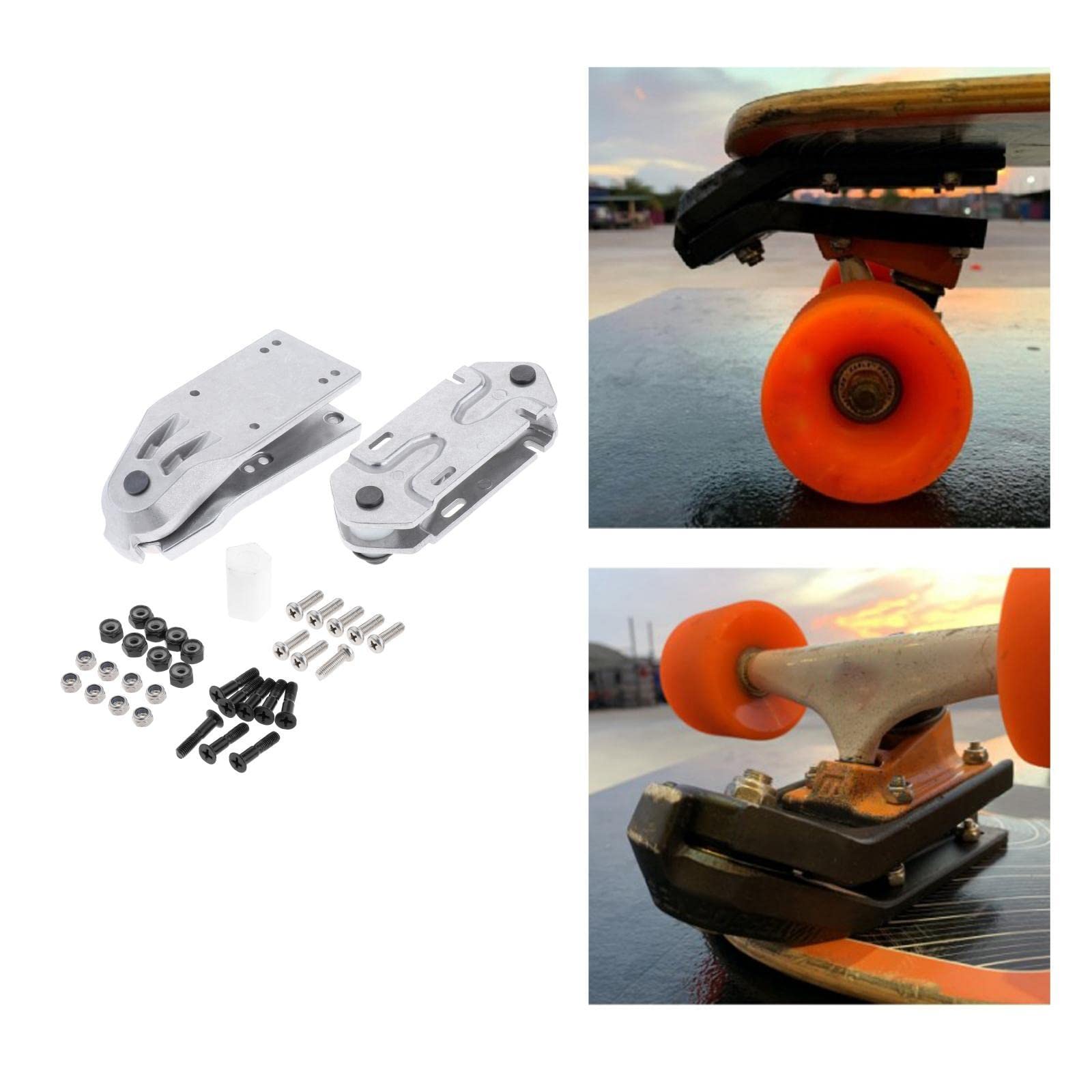 F Fityle Surf Skate Trucks 6,25" High Performance Surfboard Skateboard Surf and Rail Adapter Longboard Cruise Cross Training Tool Decks Teile - Weiß