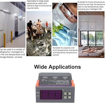 Temperature Controller,MH-1210W Intelligent Microcomputer Digital Temperature Controller Heating/Cooling Temperature Control Thermostat Regulator with Sensor