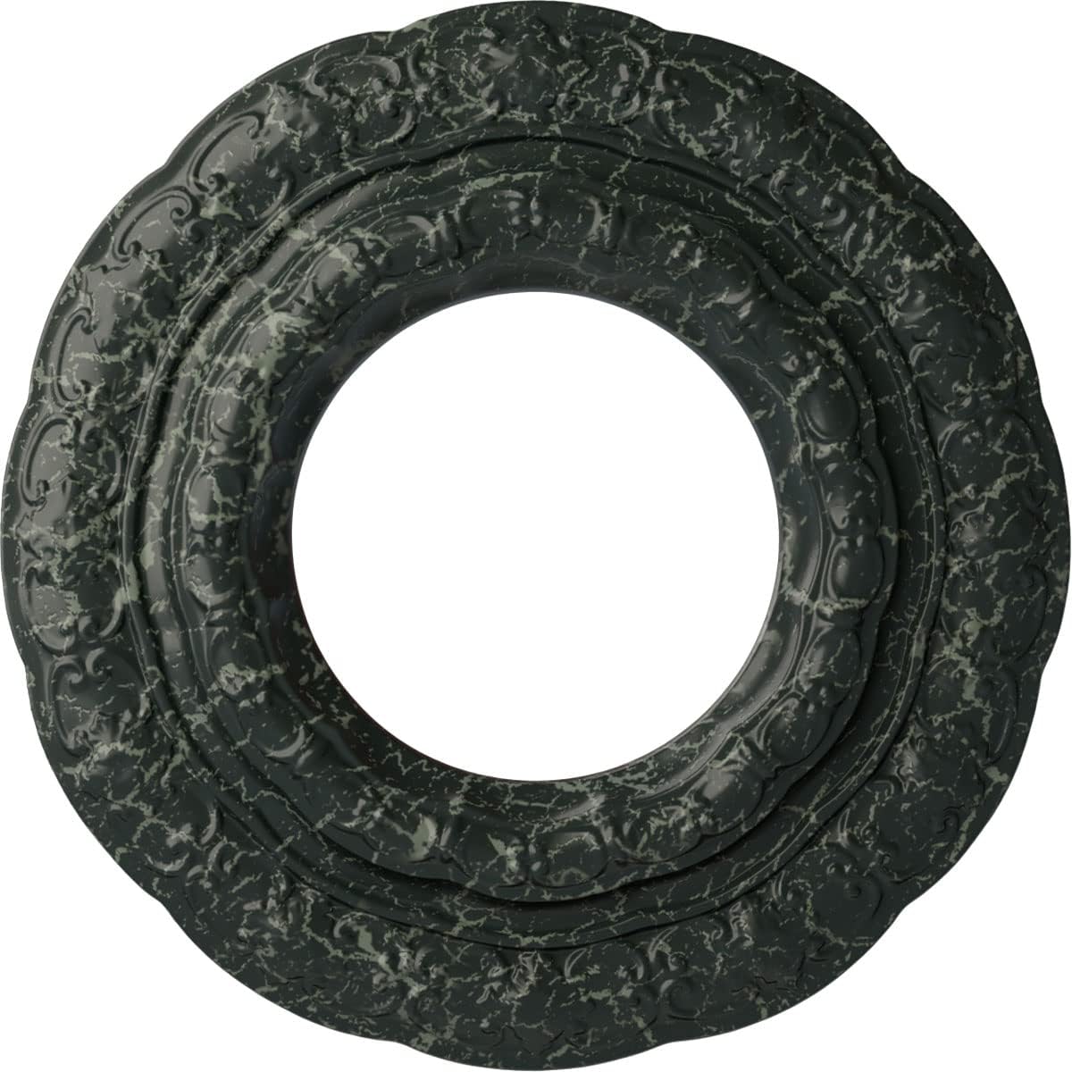 15 3/8"OD x 7"ID x 1"P Lisbon Ceiling Medallion (Fits Canopies up to 7"), Hand-Painted Painted Turtle Crackle