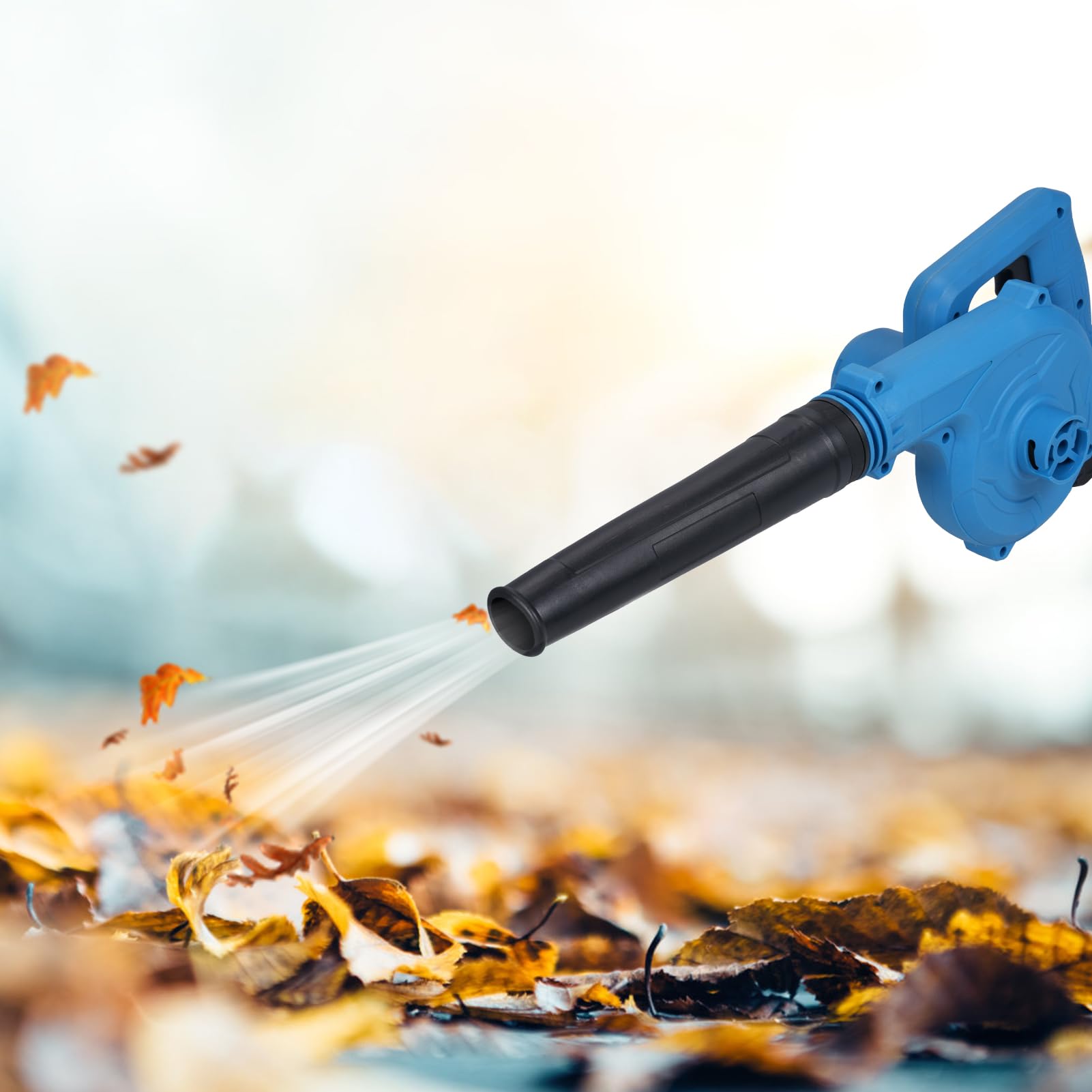 Soplador de Hojas eléctrico inalámbrico, batería de 20 V 2,0 Ah y Cargador, soplador de Hojas Ligero con batería de Velocidad Variable para Limpieza de Patios, Cuidado del césped, (Enchufe Europeo y