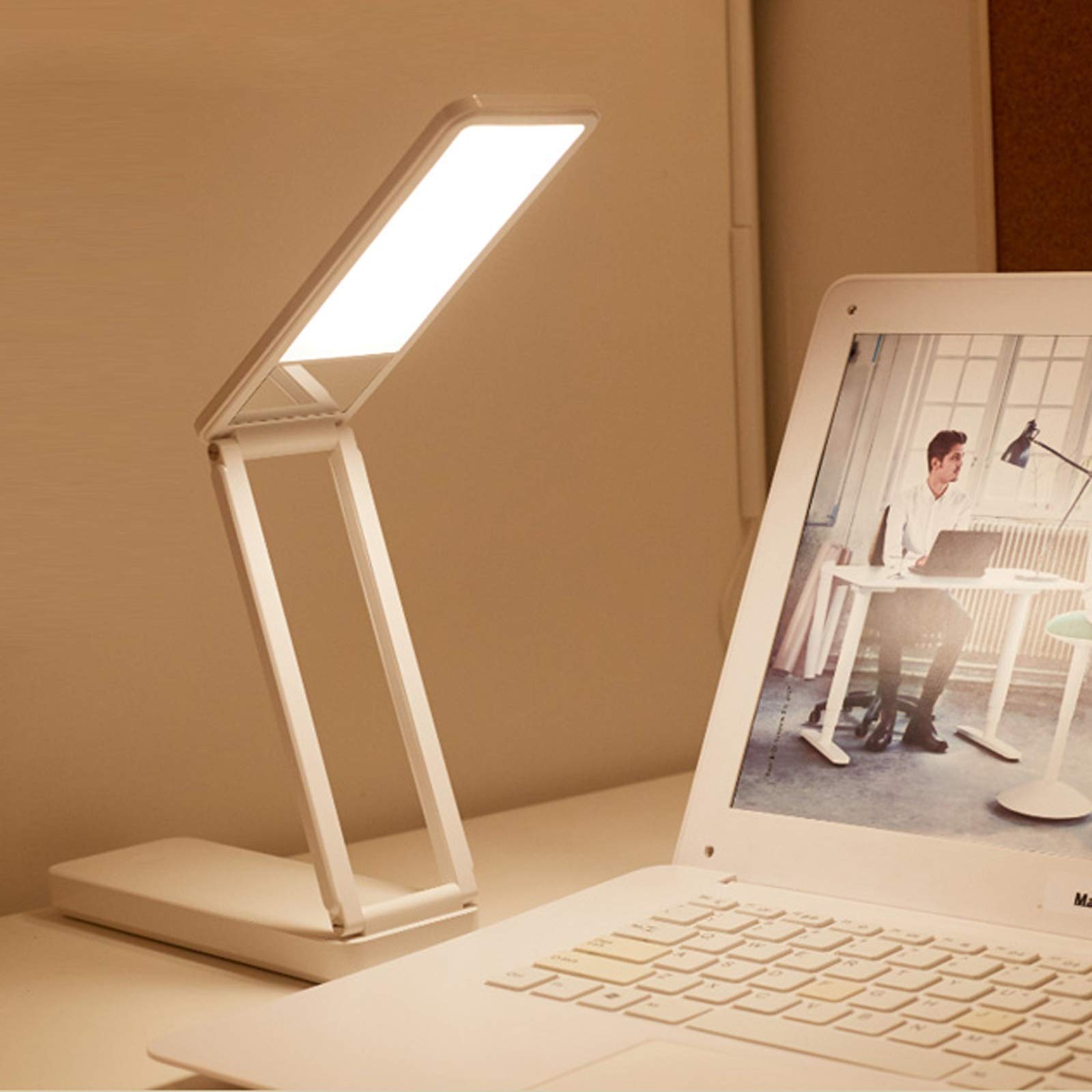 Lámpara Escritorio LED Lámpara de escritorio plegable LED Carga / enchufe lámpara de doble fines 4W Lámpara de escritorio regulable con portátil de carga USB Lámpara de aprendizaje Lámparas de mesa