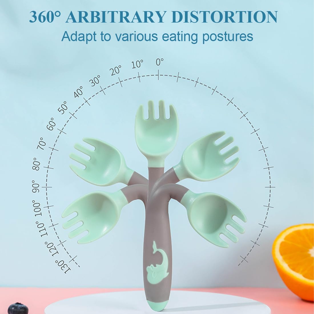 Posate Pieghevoli Per Bambini - 4 Pezzi, Senza BPA, Silicone - Foto 11