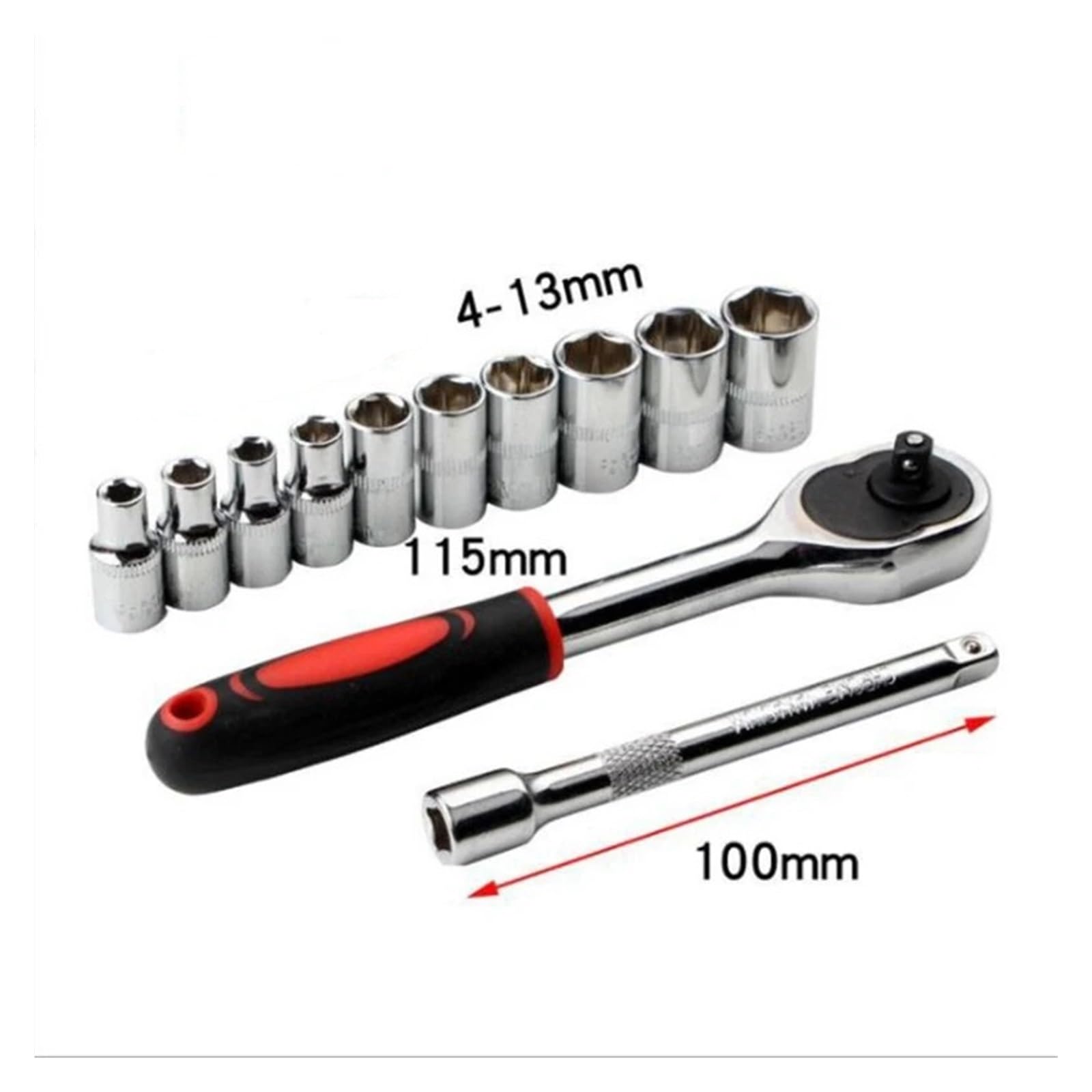1/4 '' 3/8'' 1/2'' zestaw kluczy nasadowych przedłużacz wielofunkcyjny klucz grzechotkowy samochód motocykl narzędzie do naprawy ręcznej(12pcs-1-4)