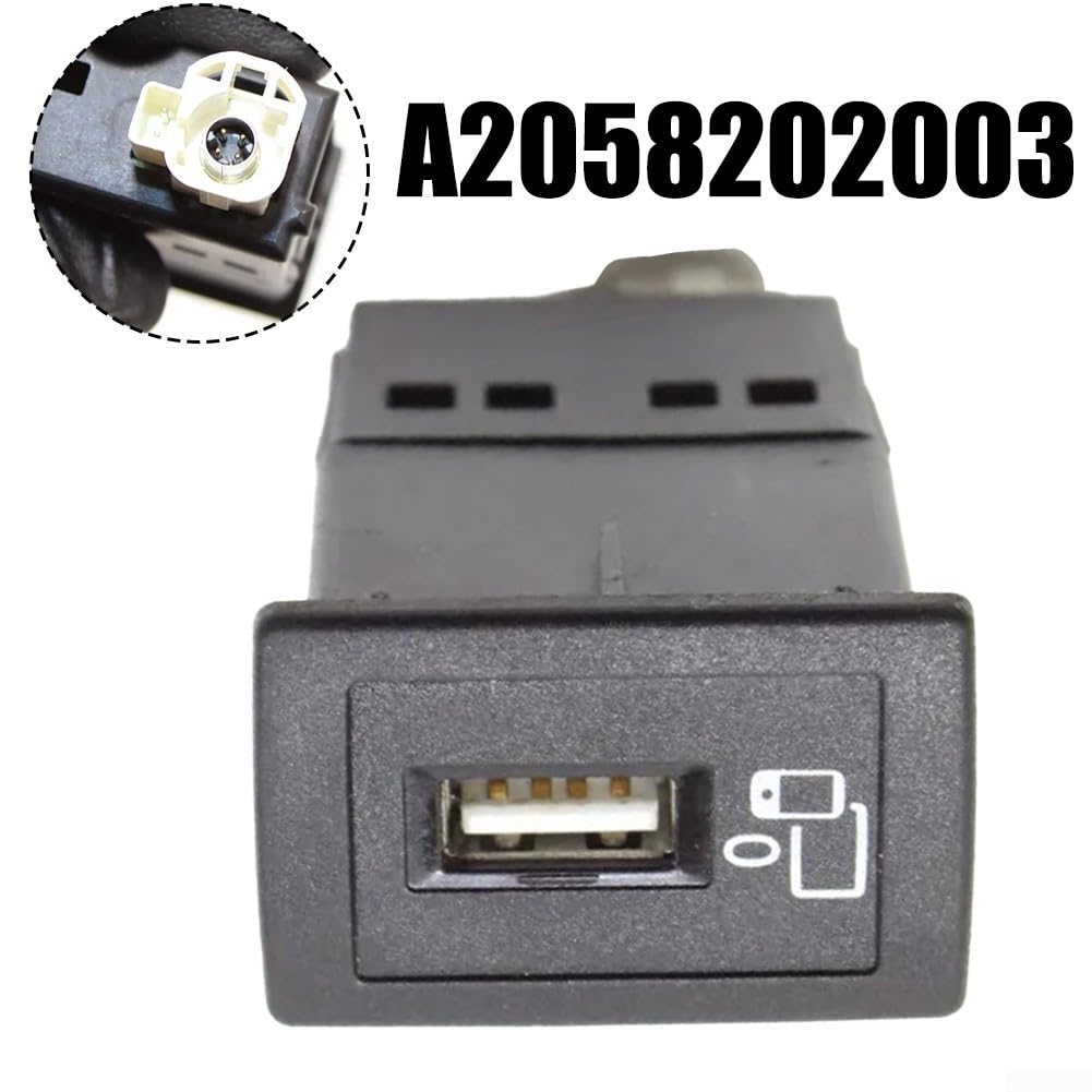 Adaptador de cargador de coche USB, adaptador de cargador de interfaz USB AUX, enchufe para Mercedes Clase C W205 2019-21 A2058202003