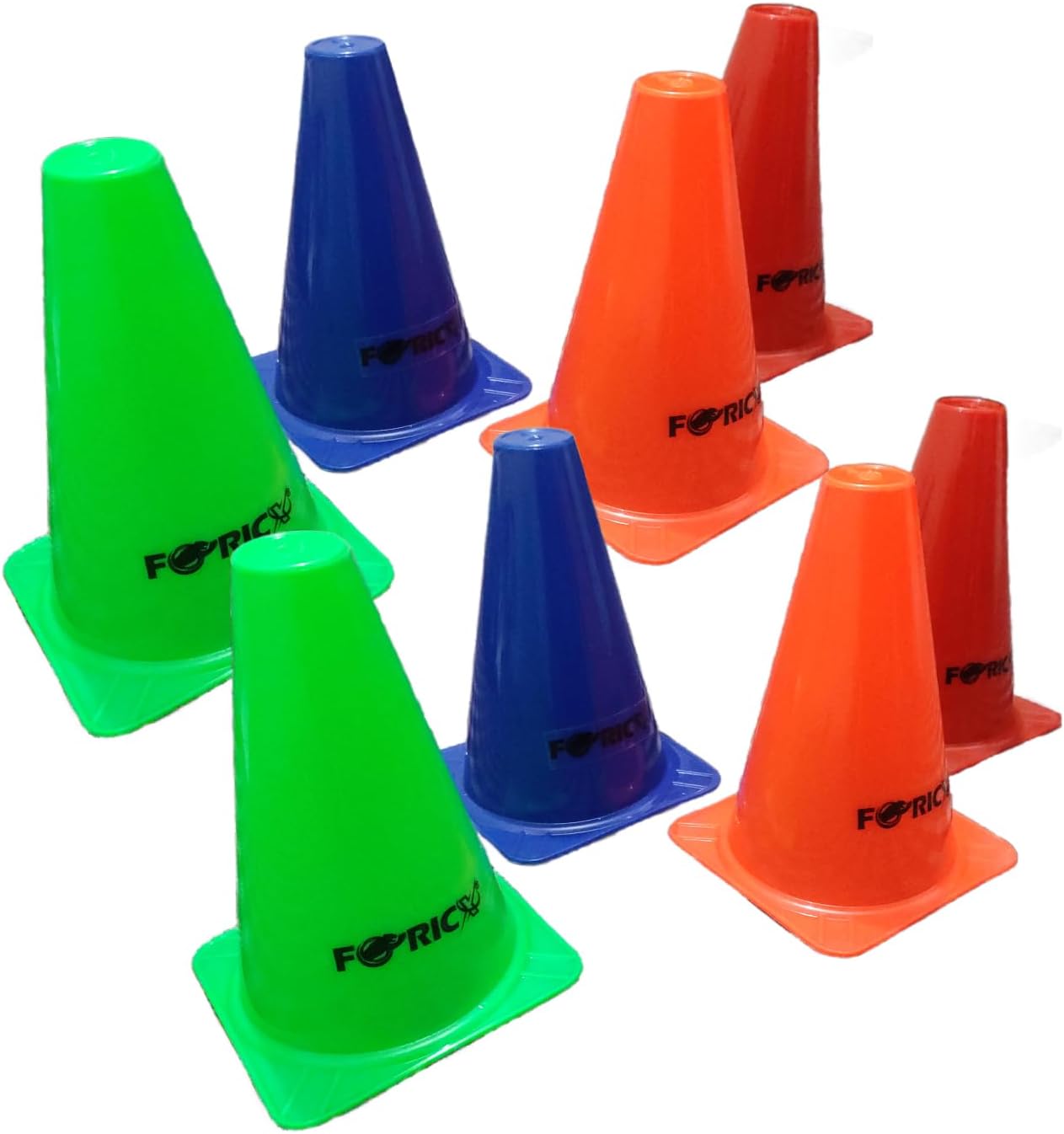 FORICX Plastic Elementary Marker Cones 6 INCH (Multicolour) - 12 Pieces