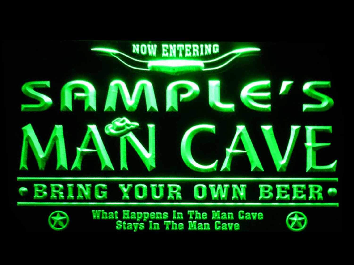 ADVPRO pb-tm-g Man Cave Name Personalized Custom Game Room Cowboys Bar Beer LED Neon Sign Green 16x12 inches