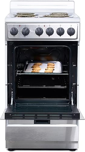 Miniatura 4 de Premium Levella - Cocina eléctrica de 24 pulgadas con 4 quemadores de bobina y capacidad de horno de 2.6 pies cúbicos en acero inoxidable