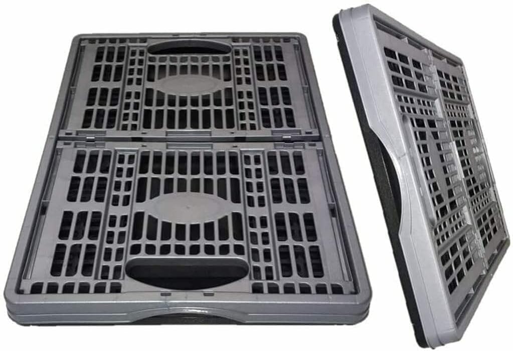 Fold Flat Crate - 32L Plastic Folding Stackable Storage Box (Pack of 2)