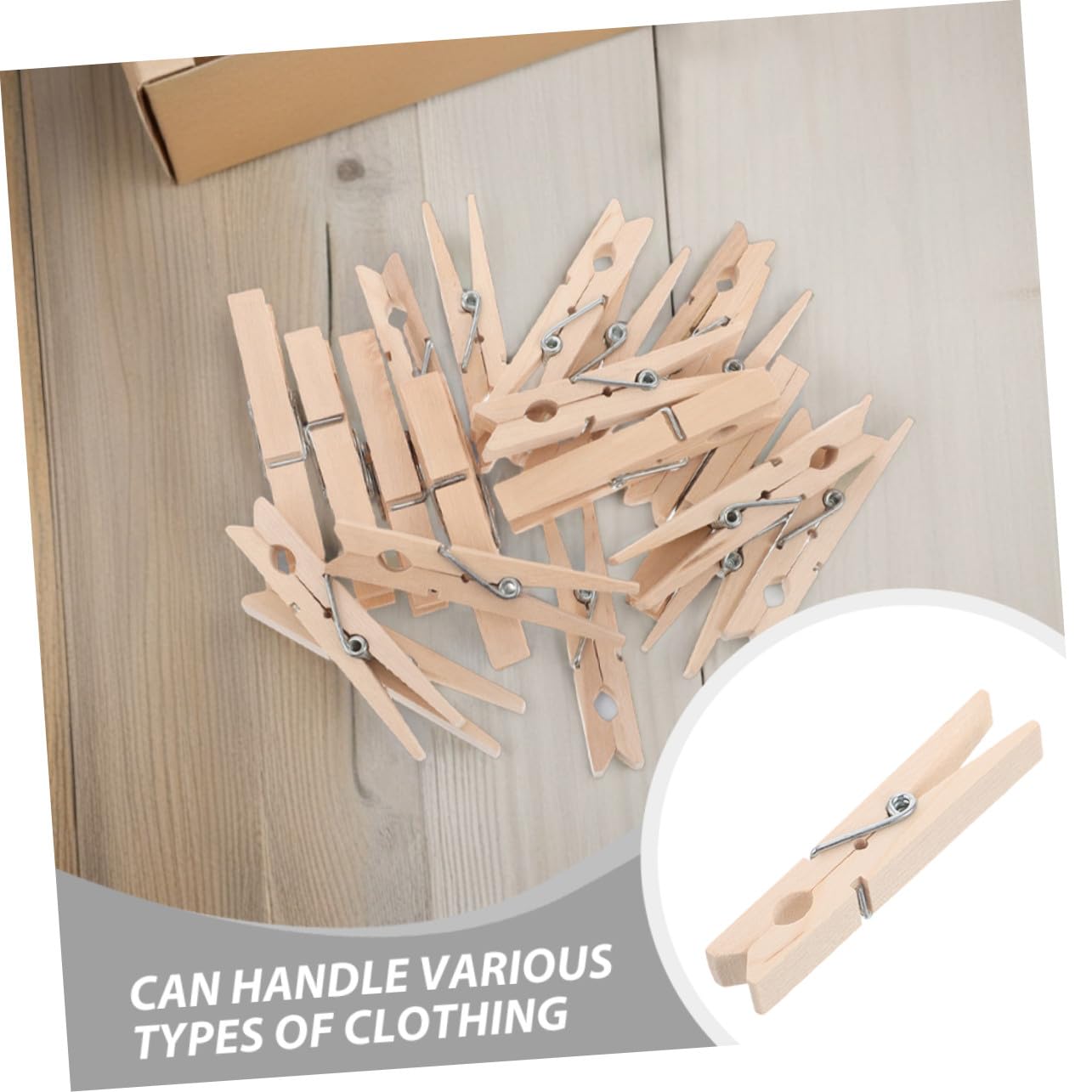 Hohopeti 150pezzi Mollette in Legno Naturale per Asciugatura Antivento, Mini Clip per Biancheria Multifunzionali, Asciugabiancheria Stabile e Pratico