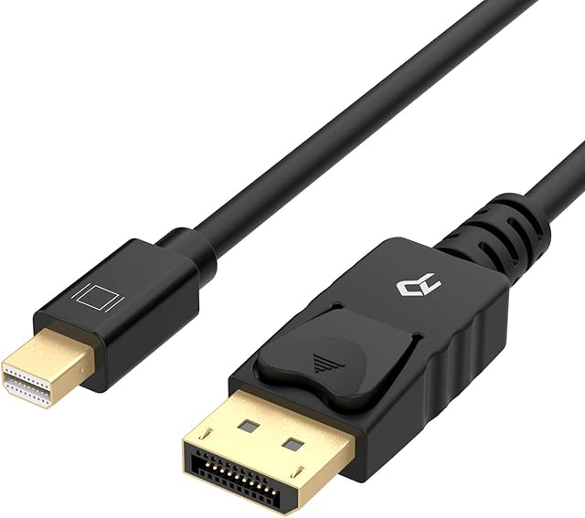 Rankie Mini DisplayPort (Mini DP) to DisplayPort (DP) Cable, 1.8 m, Black