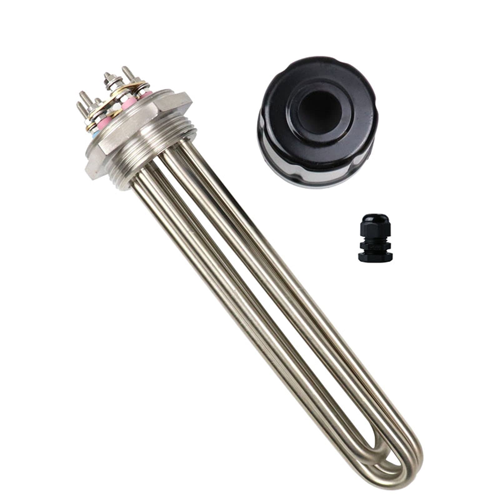 Element podgrzewacza wody, 220v/380v DN40 1,5 "BSP Grzałka zanurzeniowa Natychmiastowy elektryczny element grzejny Podgrzewacz zbiornika wody(220v,9KW 370mm)