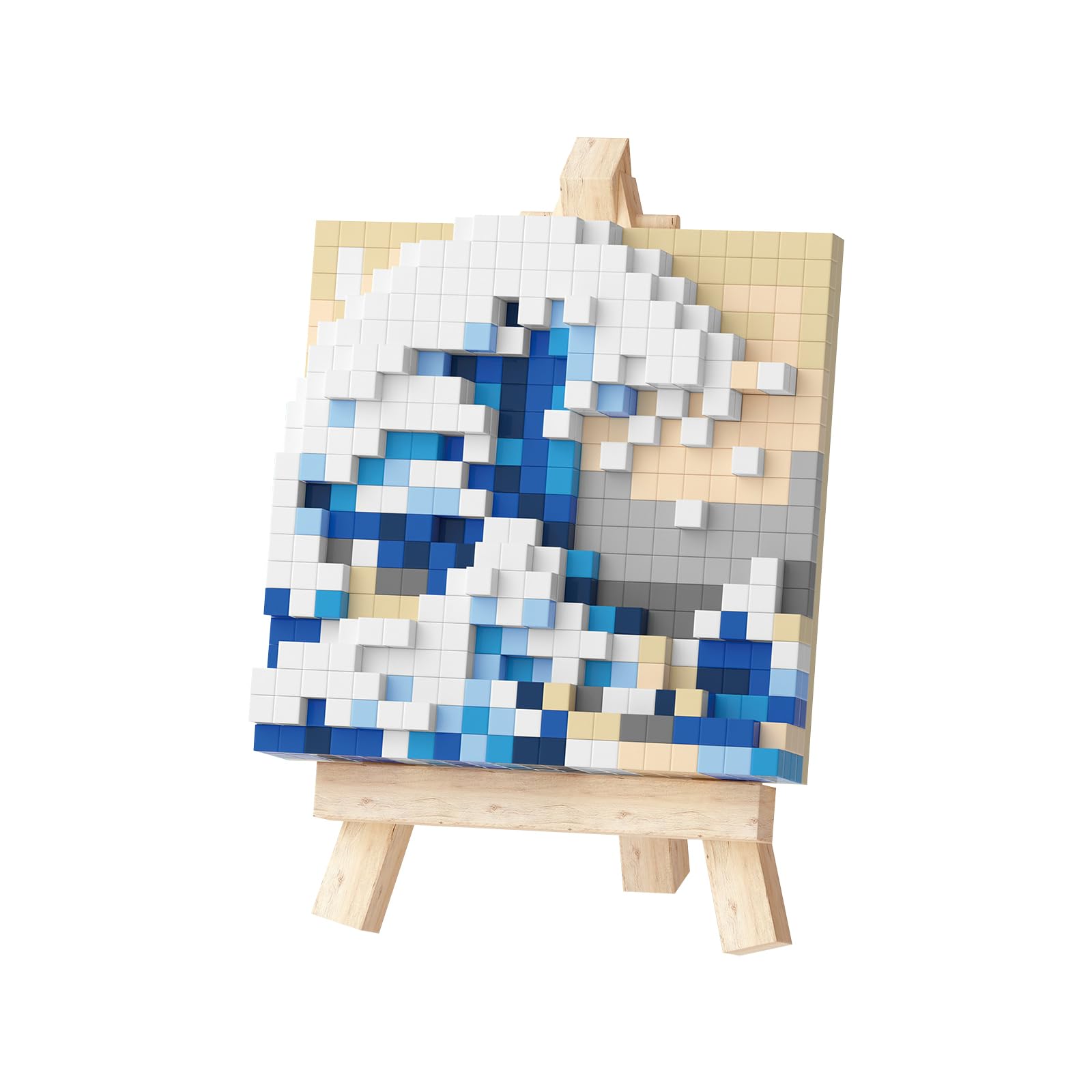 NOOLY World Famous Painting Mini Building Block Set for Home and Office Decoration WKLJM-03 (Waves) 6740, Blue and White, Small