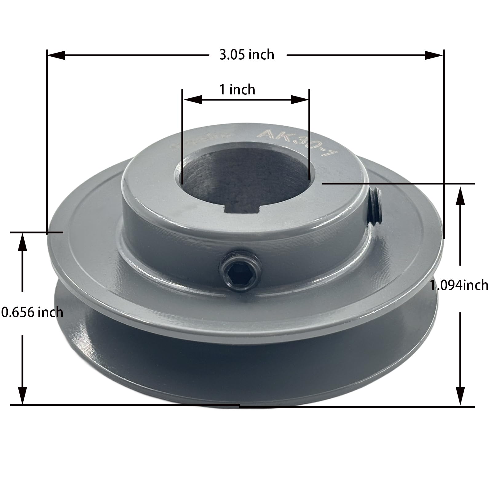 AK30-1 Sheaves,v Belt Pulley 1 inch bore 3.05" OD,Motor Pulley Cast Iron for A 3L 4L V-Belts,AK301 Pulley — Amazon image 2