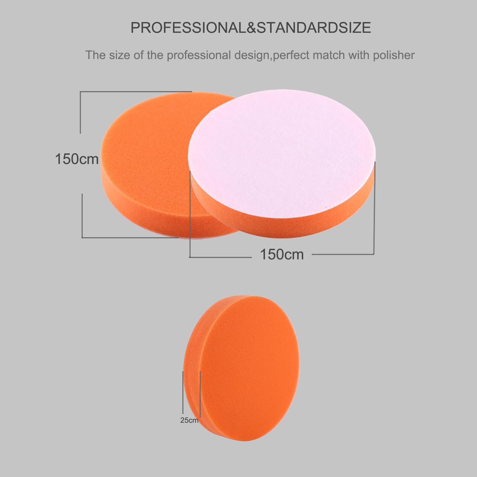 Éponge de Polissage pour Voiture, 10 Pcs/Lot kit Polissage | Voiture 6 (150Mm) Éponge Polissage Polissage Cirage Pad Kit Outil pour Voiture Polisseur Tampon Orange Tampon de Polissage