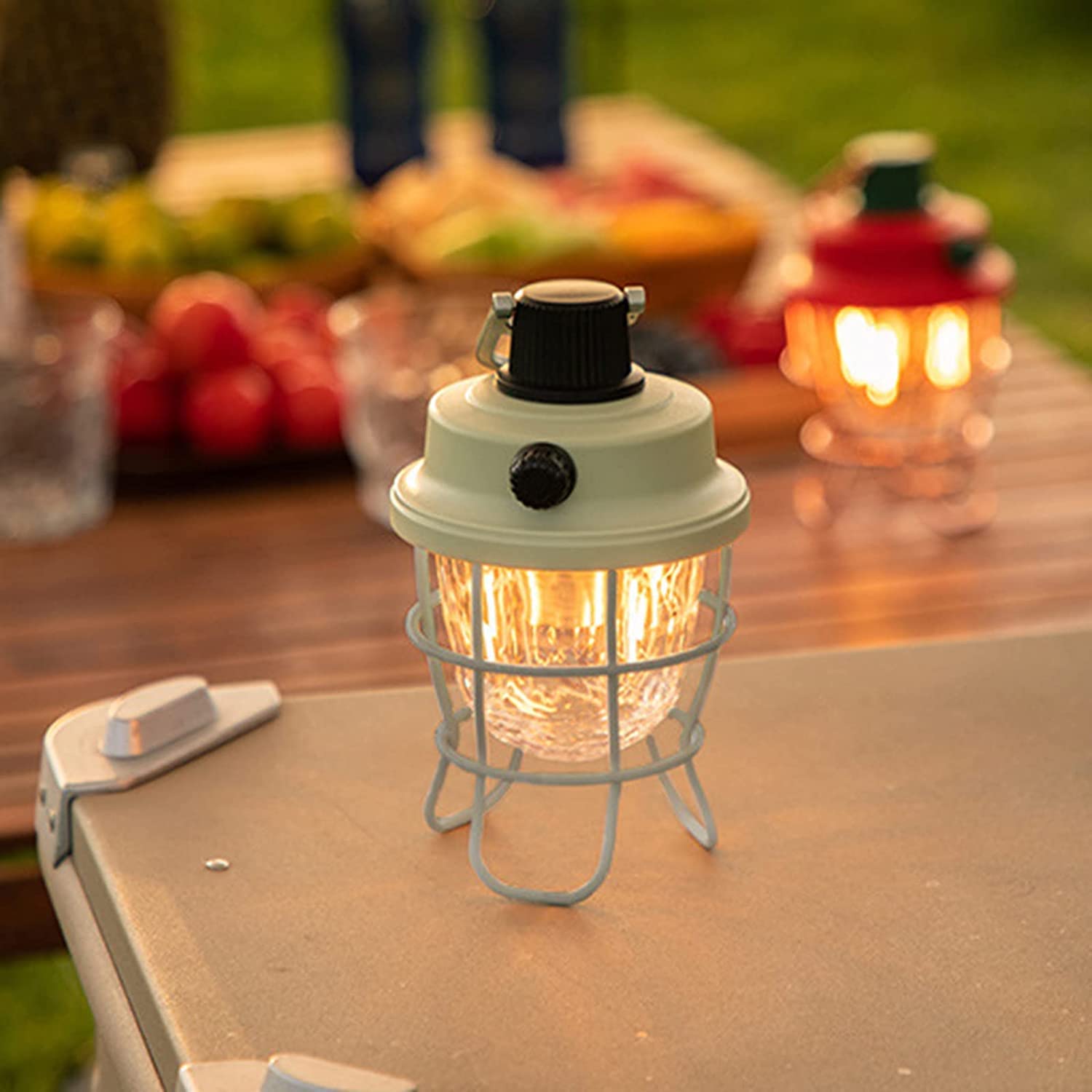 glanox レトロパインランタン LEDランタン USB充電式 在庫 処分