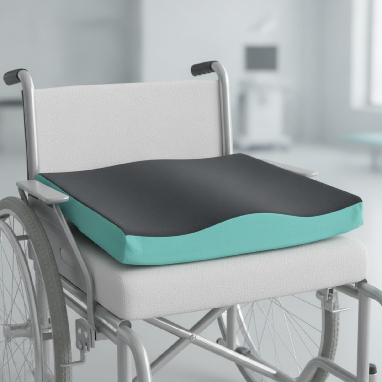 Cojín Asiento con Hebilla jeción | Transpirable, Cojín Asiento para Silla Ruedas, Elástico, Oficina, M