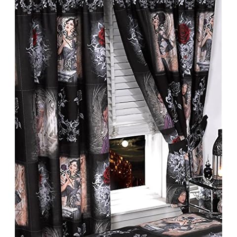 Alchemy Gothic Rose Story Pencil Pleat Curtains Cover