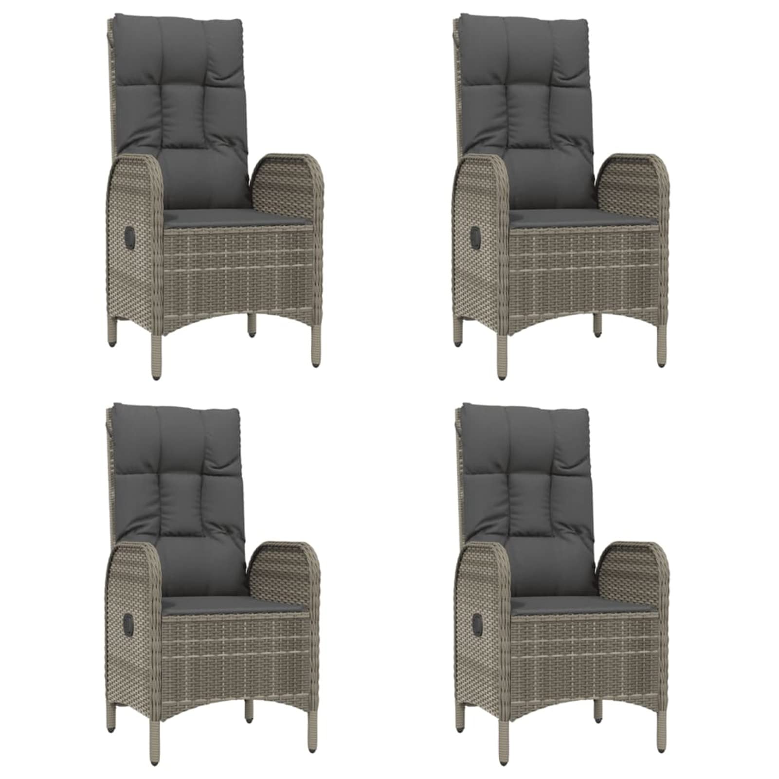 3185181 Set da Pranzo Giardino 5pz Nero e Grigio con Cuscini Polyrattan Testata in Legno,Testata Letto Matrimoniale Muebles Dormitorio Spalliera Letto Testiere per Letto Matrimoniale