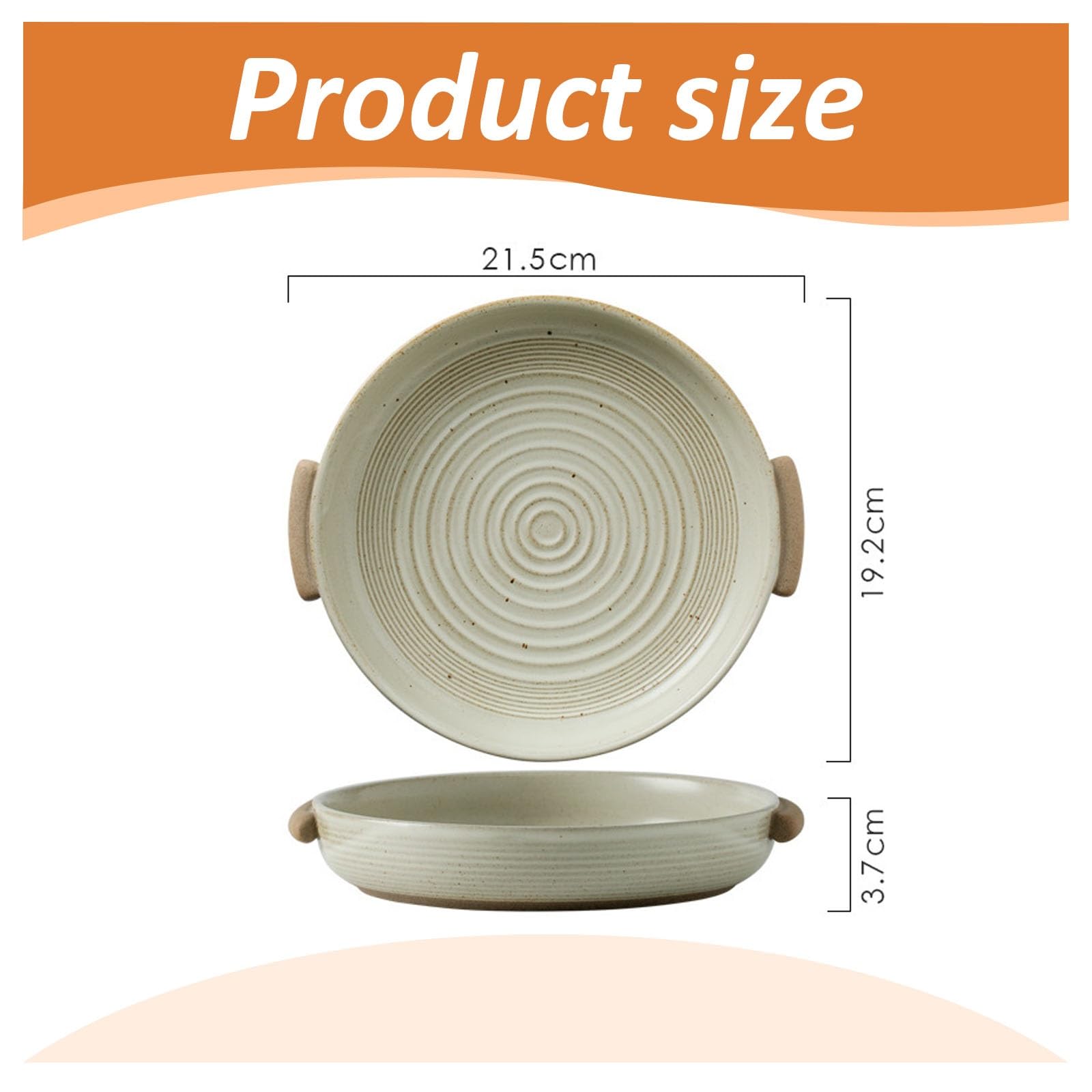 Fuente de cerámica para hornear, resistente al calor, con asas, ideal para lasaña, apta para horno, perfecta para hornear en restaurantes y uso doméstico