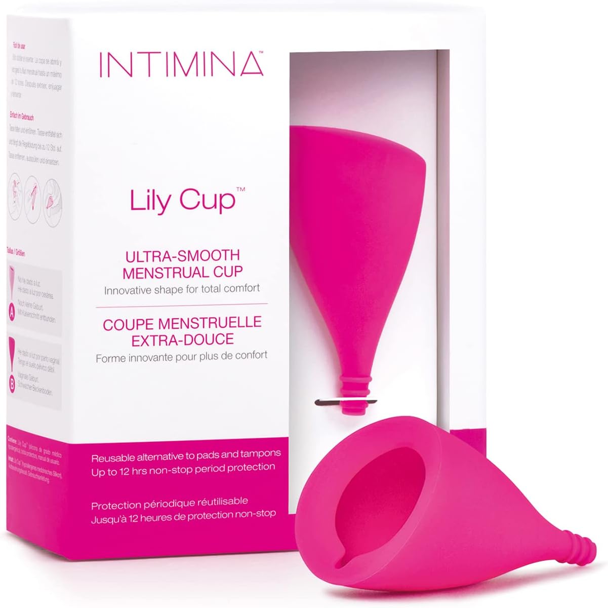 Intimina Lily Cup Size B - Thin Menstrual Cup, Period Cup with up to 8 Hours Use