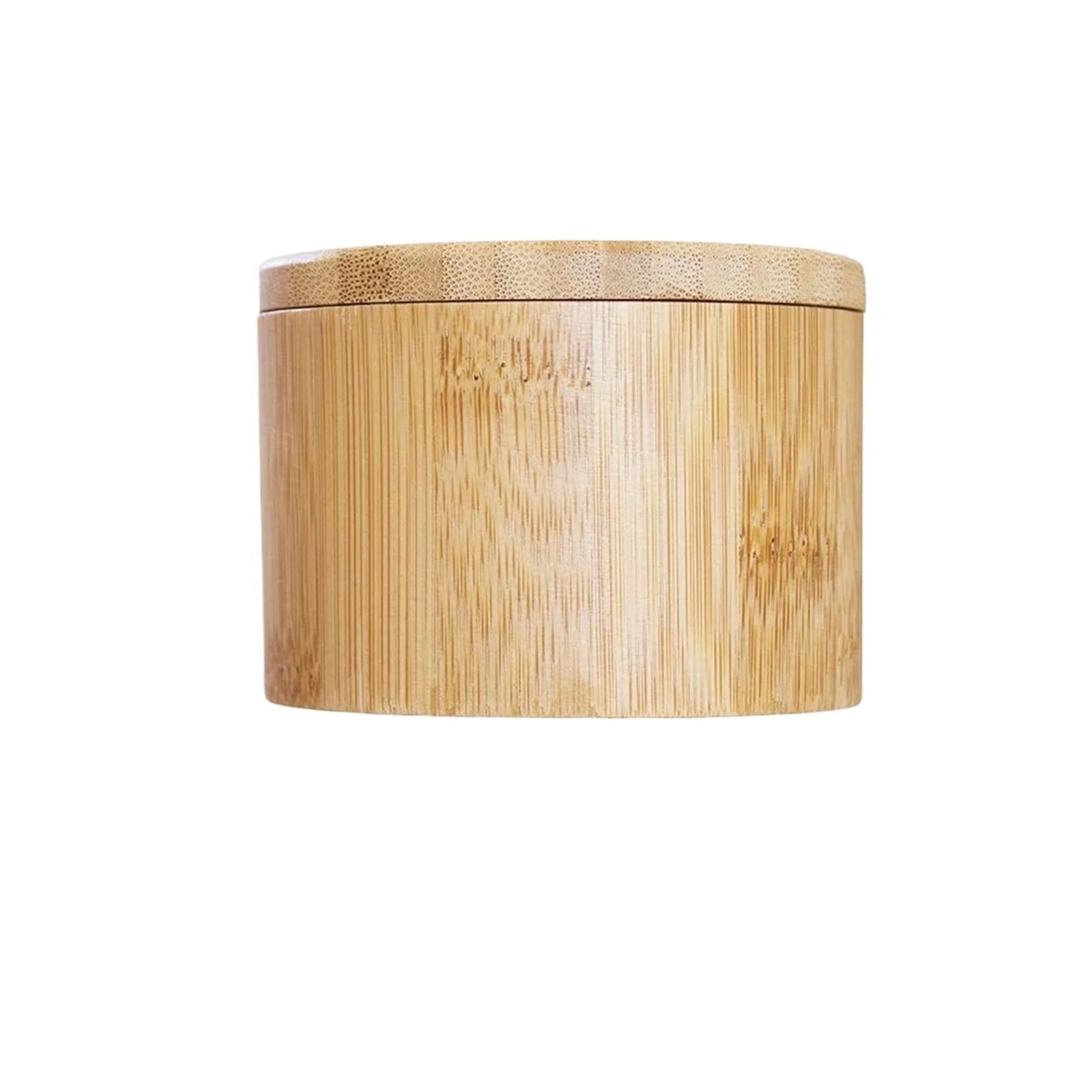 LuoAXINN Wooden Salt Cellar Salt Cellar with Swivel Lid,Spice Box Storage Container for Kitchen with Magnetic Closure for Sea, Spices and Herbs(1 Tier)