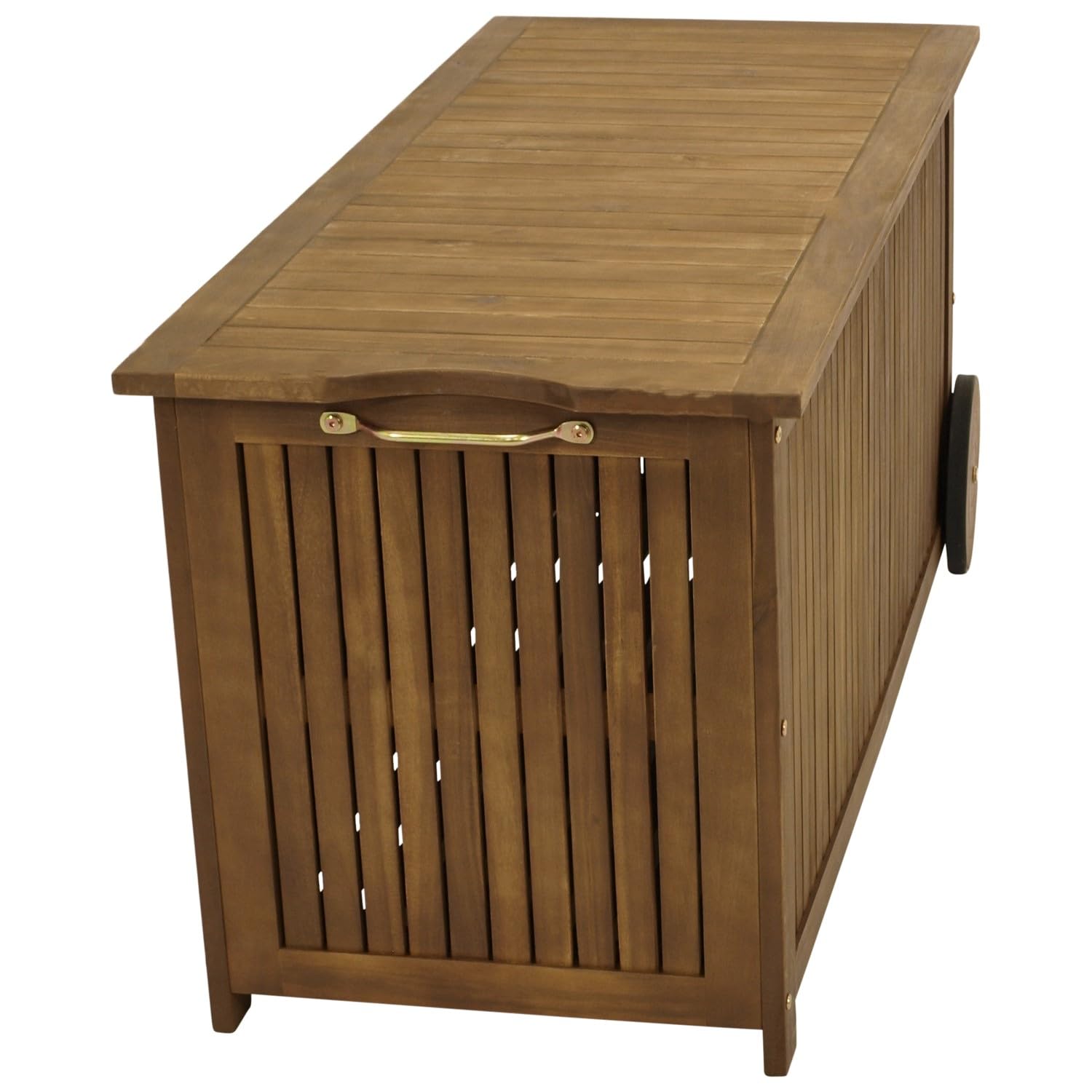 DEGAMO Kissenbox Auflagenbox NAVARRA mit Rollen, Akazienholz braun geölt, Outdoor, FSC®-zertifiziert