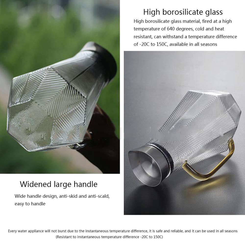 Webao Caraffa in Vetro con Coperchio in Acciaio Inox, per Bevande Fatte