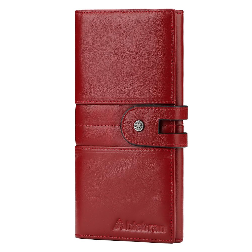 Women’s Wallet – Luxurious RFID-Blocking Tri-Fold Purse | Elegant Hand-Made Italian Genuine Leather Ladies Wallet & Ideal Gift for Her محفظة نسائية (Bold Red)