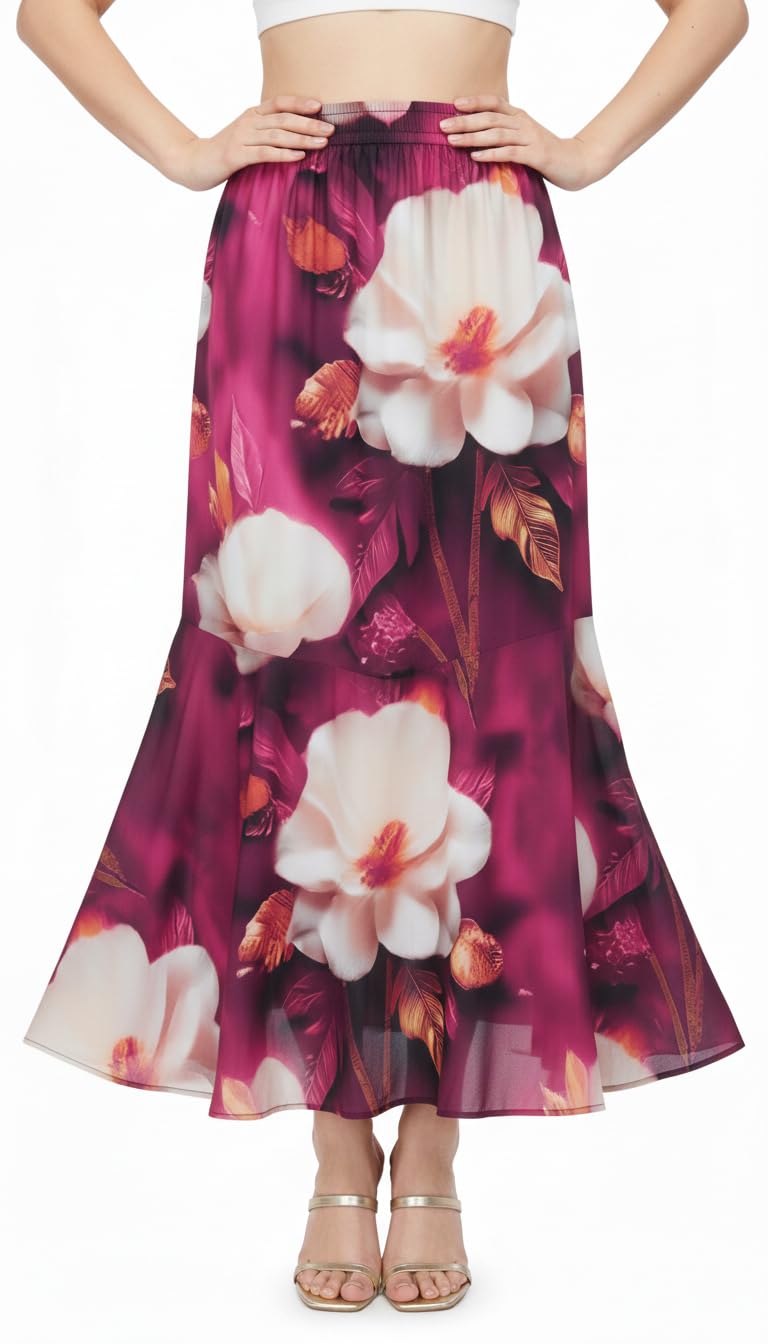 vagisha Women's Floral Printed Flared Skirt |Skirts for Woman | Skirt for Girls-picture-34