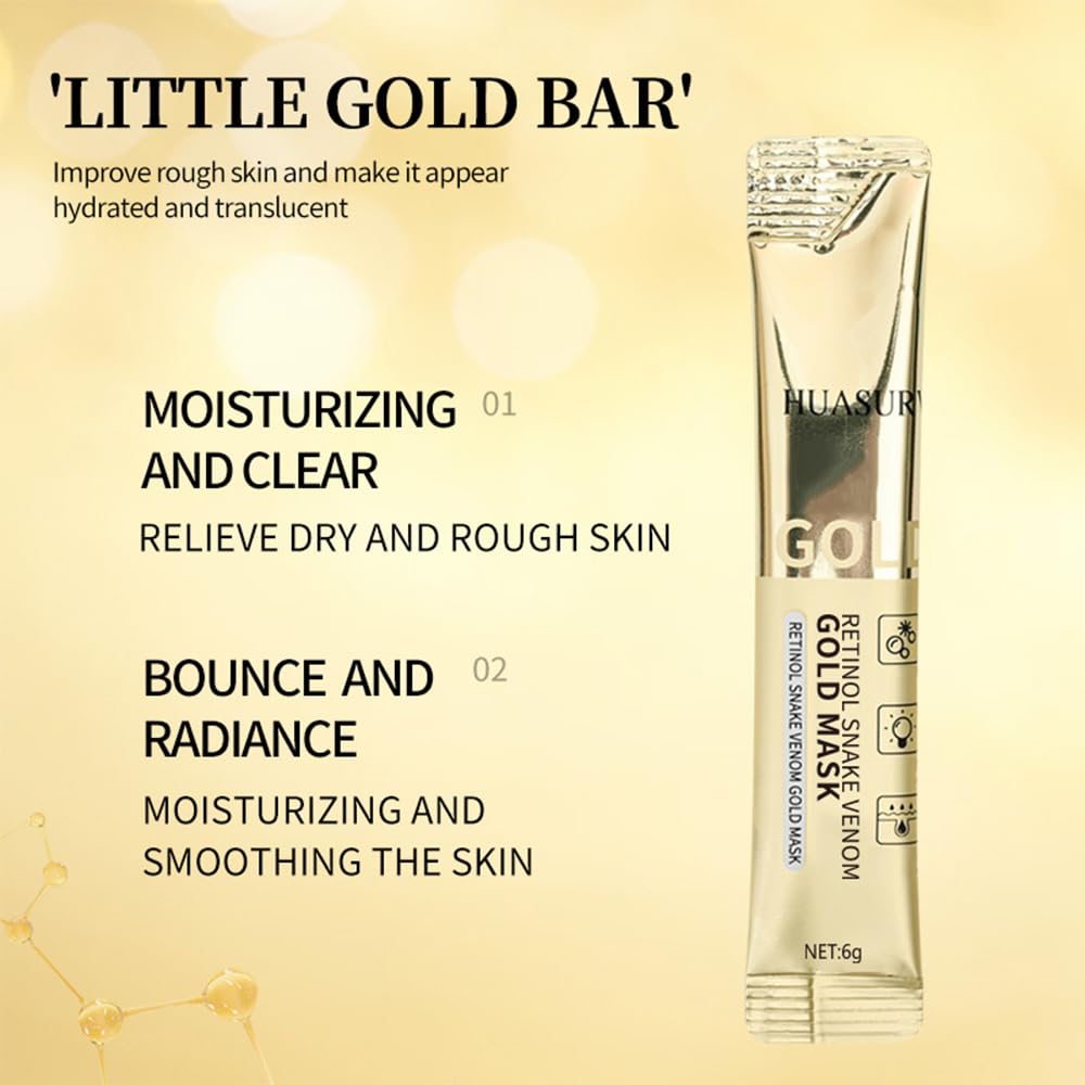 Retinol Snake Venom Gold Mask, Golden Collagen Peel Off Face Mask - Image 3