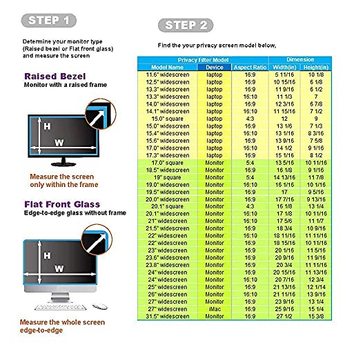 WELINC 22 Inch - 16:10 Aspect Ratio - Computer Privacy Screen Filter for Widescreen Monitor - Anti-Glare - Anti-Scratch Protector Film - Protects Your Eyes from Harmful Glare and Blue Light