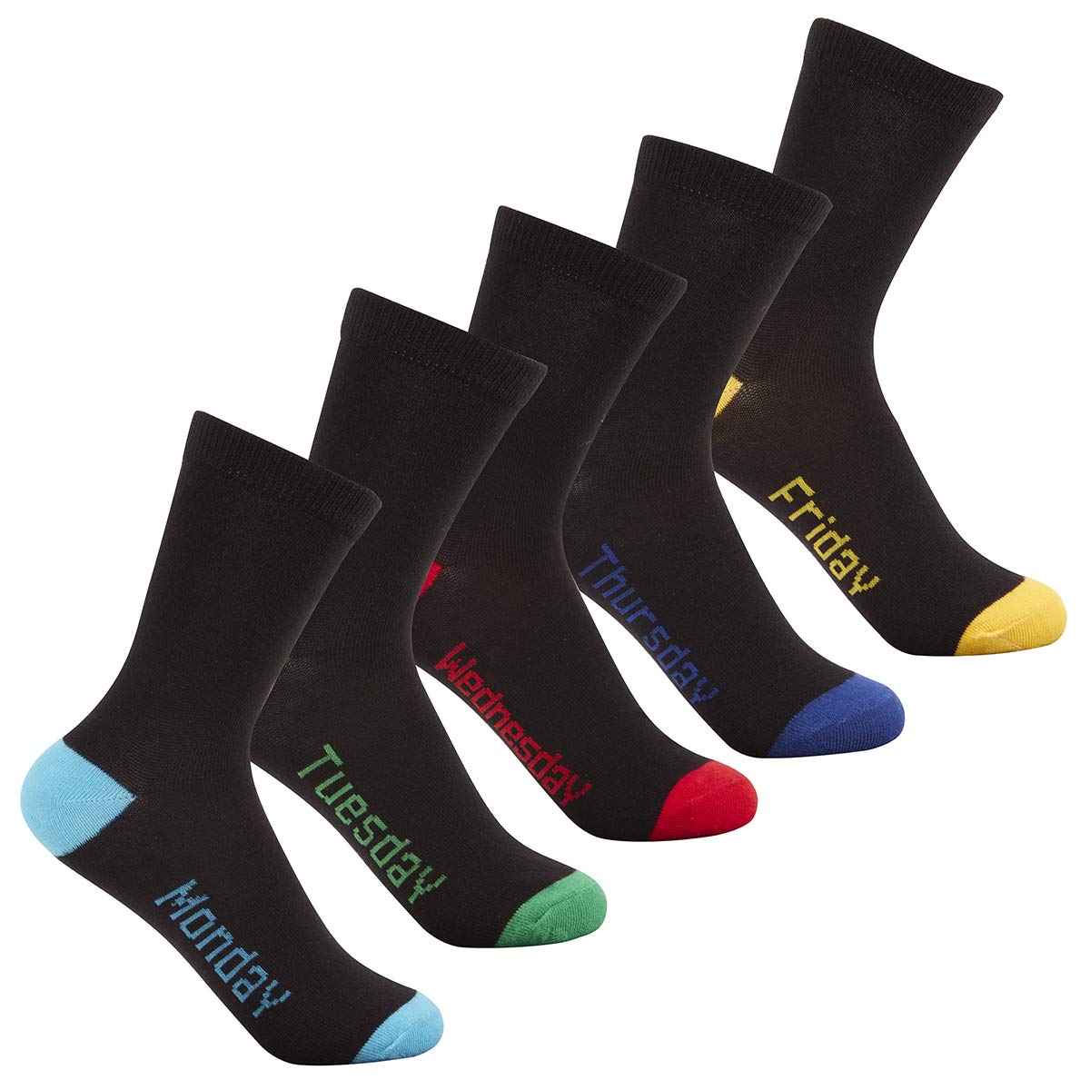 Street Essentials Boys Heel Toe Cotton Rich 5-10 Pairs Socks Blue 6-8.5