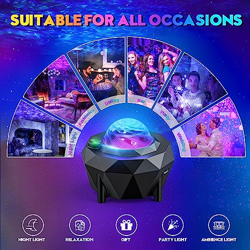 Star Projector, Zonqoonz Galaxy Projector With App Remote Control, Bluetooth Music Speaker Aurora Projector, Night Light Projector For Kids Adults Gaming Room, Home Theater, Birthday, Party #TOP3