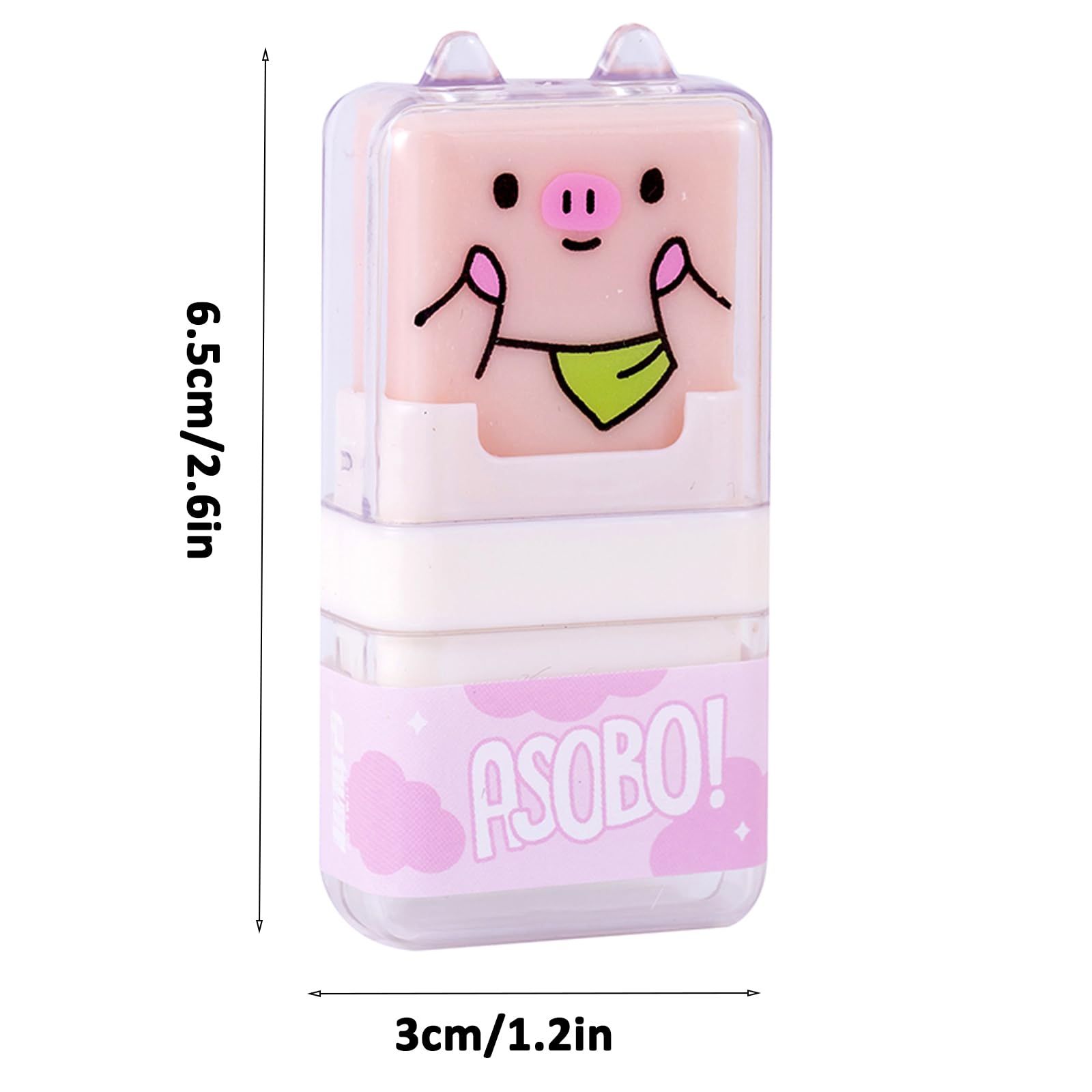 Set di 4 gomme da cancellare per bambini animali carini con rullo di pulizia e custodia