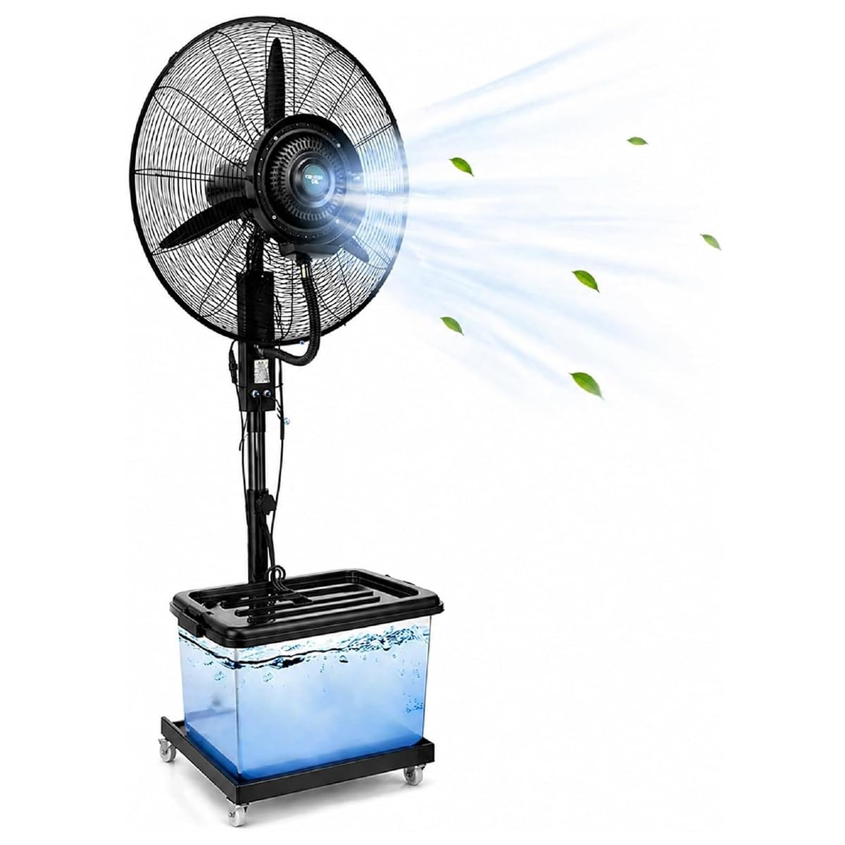 asdchZen Industrial Misting Fan With 42L Tank, 90°Oscillating Pedestal Fan, High Velocity For Terrace, Warehouse, Commerce,75cm/29.5in