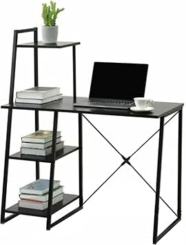 Computer Desk Table Home Office Table With 4-Tier Storage Shelf Pc Laptop Work Study Writing Desk For Bedroom Living Room Gaming Table xbox PlayStation table