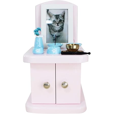 Amazon ペット仏壇 キャビネット パステルカラー ピンク 4寸までの骨壷収納 肉球刻印入り 仏具8点 肉球 コルクマット おりんセット ペット供養 メモリアル かわいい ブルー 手元供養 仏壇 仏具 メモリアル工房 響 メモリアル用品 通販