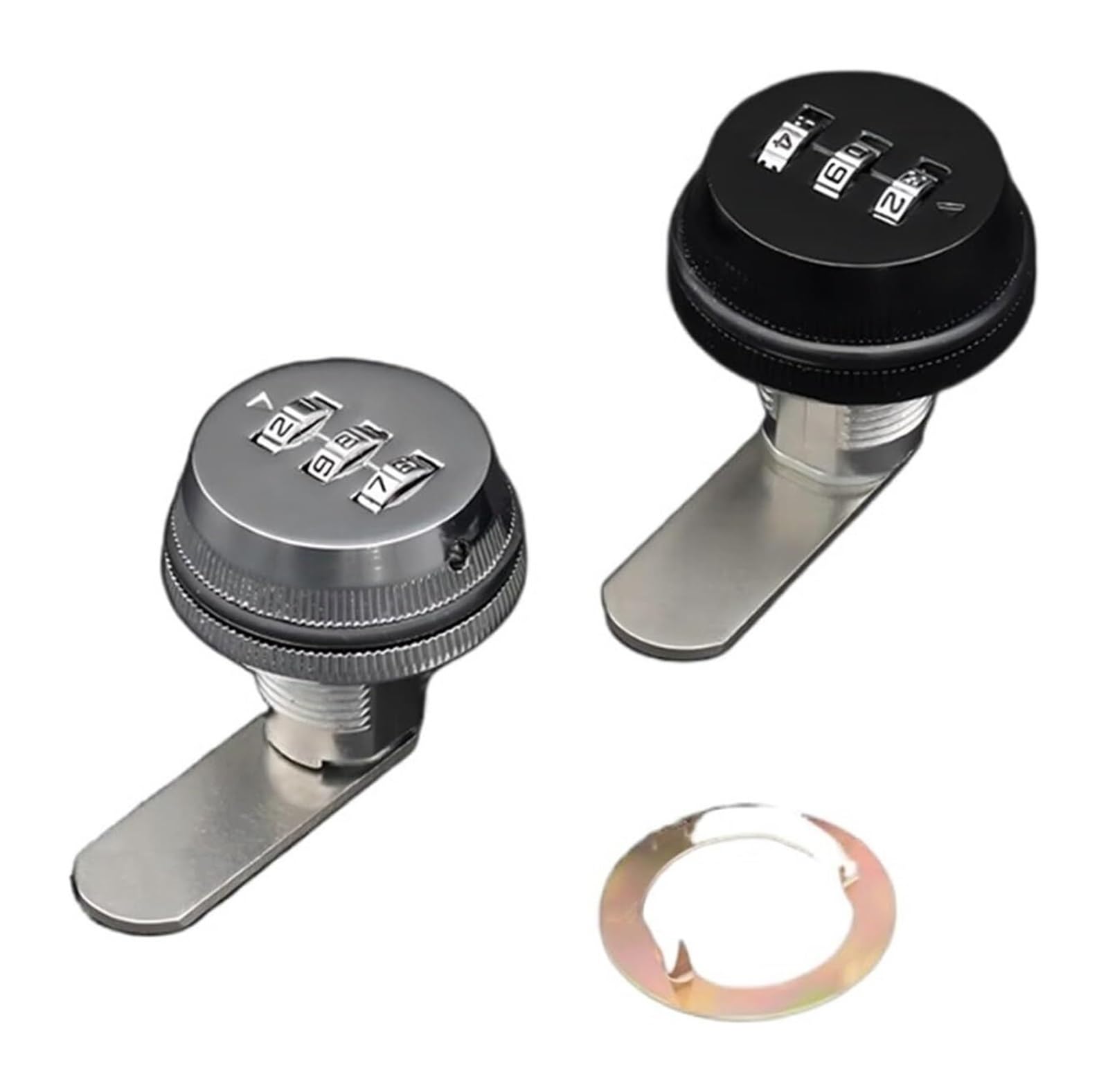 Cerradura tubular de leva, Cerradura circular con contraseña MS6018, pestillo de caja interruptor giratorio for gabinete(30mm Bright Chrome)