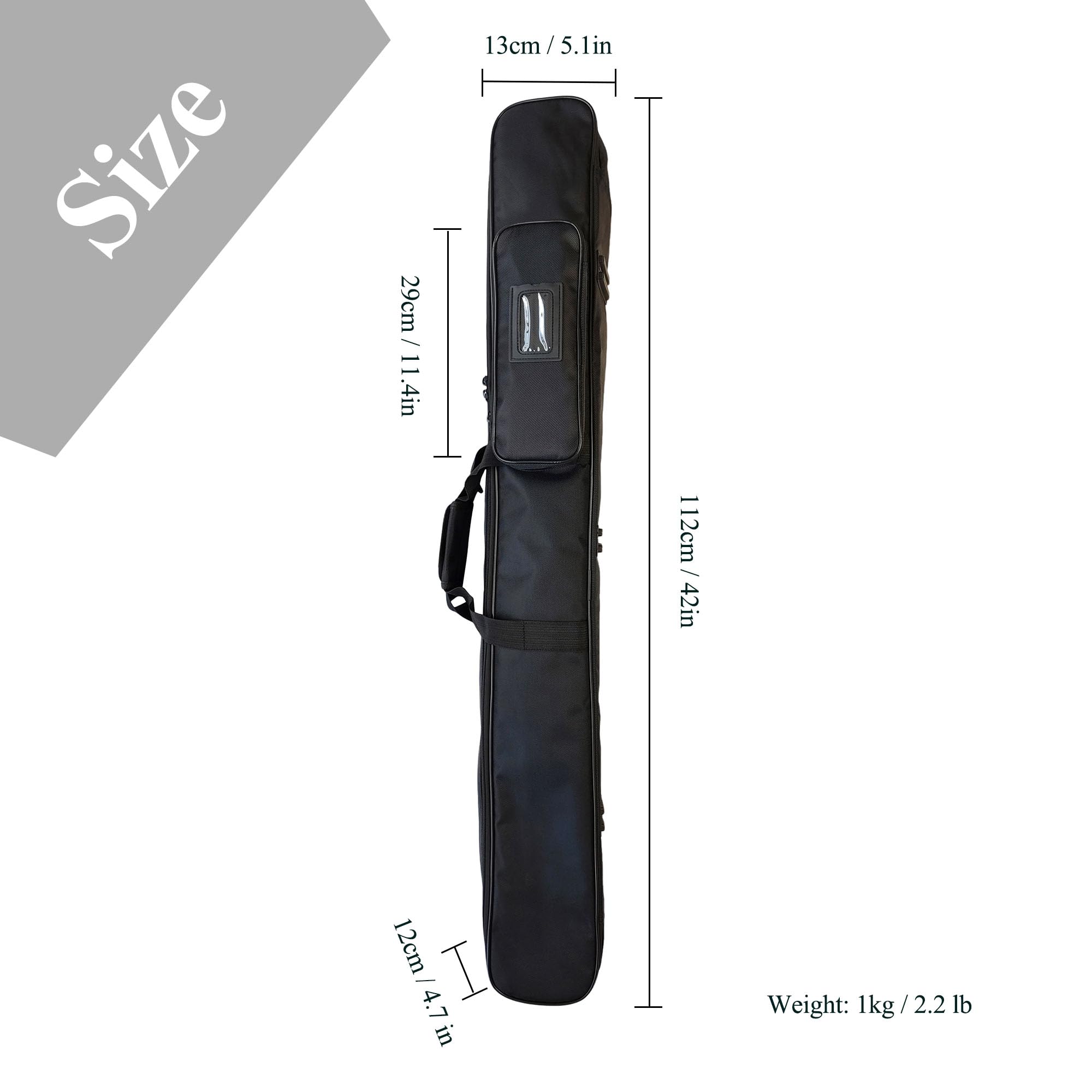 LEONARK Bolsa de Espada de 112cm, Funda de Nailon Impermeable con Acolchado de Esponja Gruesa, Capacidad para más de 2 Espadas, Bolsa de Almacenamiento de Cuchillas Resistente para Espadas de