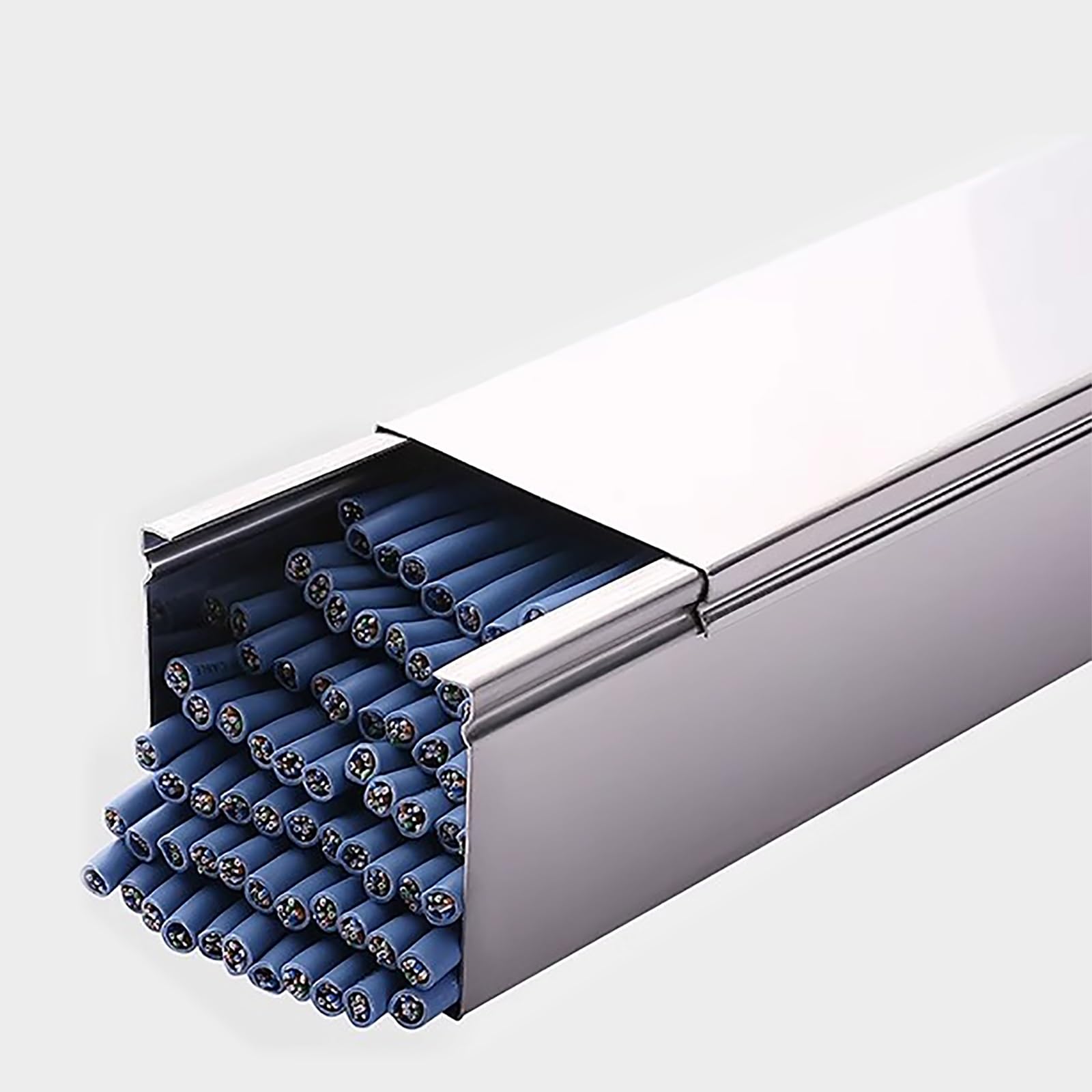 canalina passacavi Canali per cavi lunghi 100 cm per nascondere i cavi - Acciaio inossidabile, copertura per cavi da pavimento per elettronica/ufficio, canalina per cavi ad angolo a parete/canalina pe