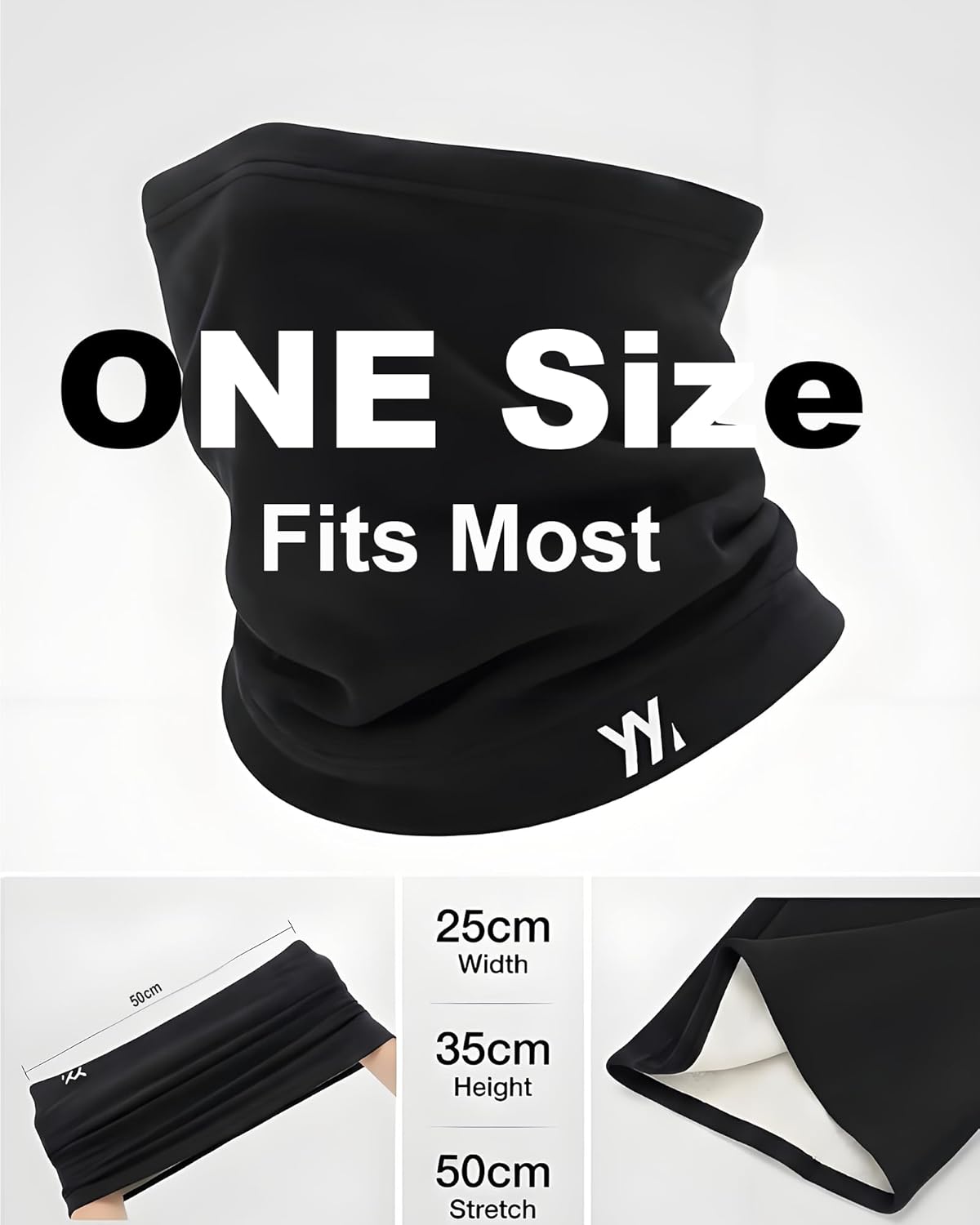 Winter Neck Warmer, Wool Neck Gaiter Fleece Scarf, Windproof Face Cover Mask for Men Women - Image 6