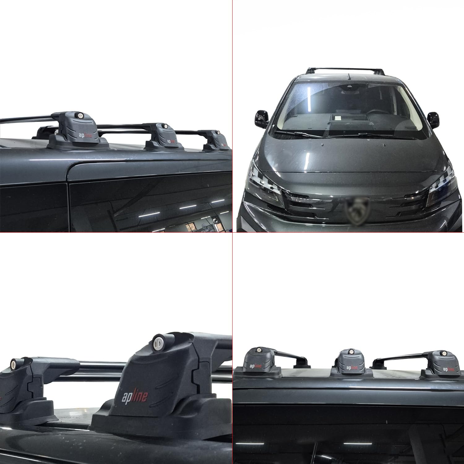 Compatibile con Peugeot Expert Traveller (K0) 2017-2026 Modello ACE-3 Barre Tetto Portapacchi Auto Barre Portatutto Nero Alluminio 2 Barre