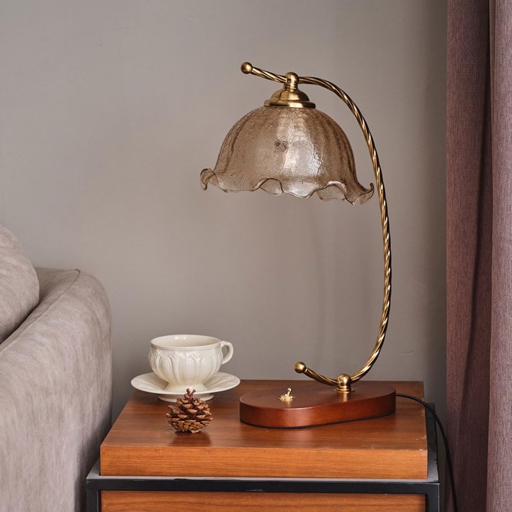 Lampka biurkowa Lampa biurkowa Elegancka szafka nocna do salonu Ciepła dekoracja gabinetu Lampka nocna