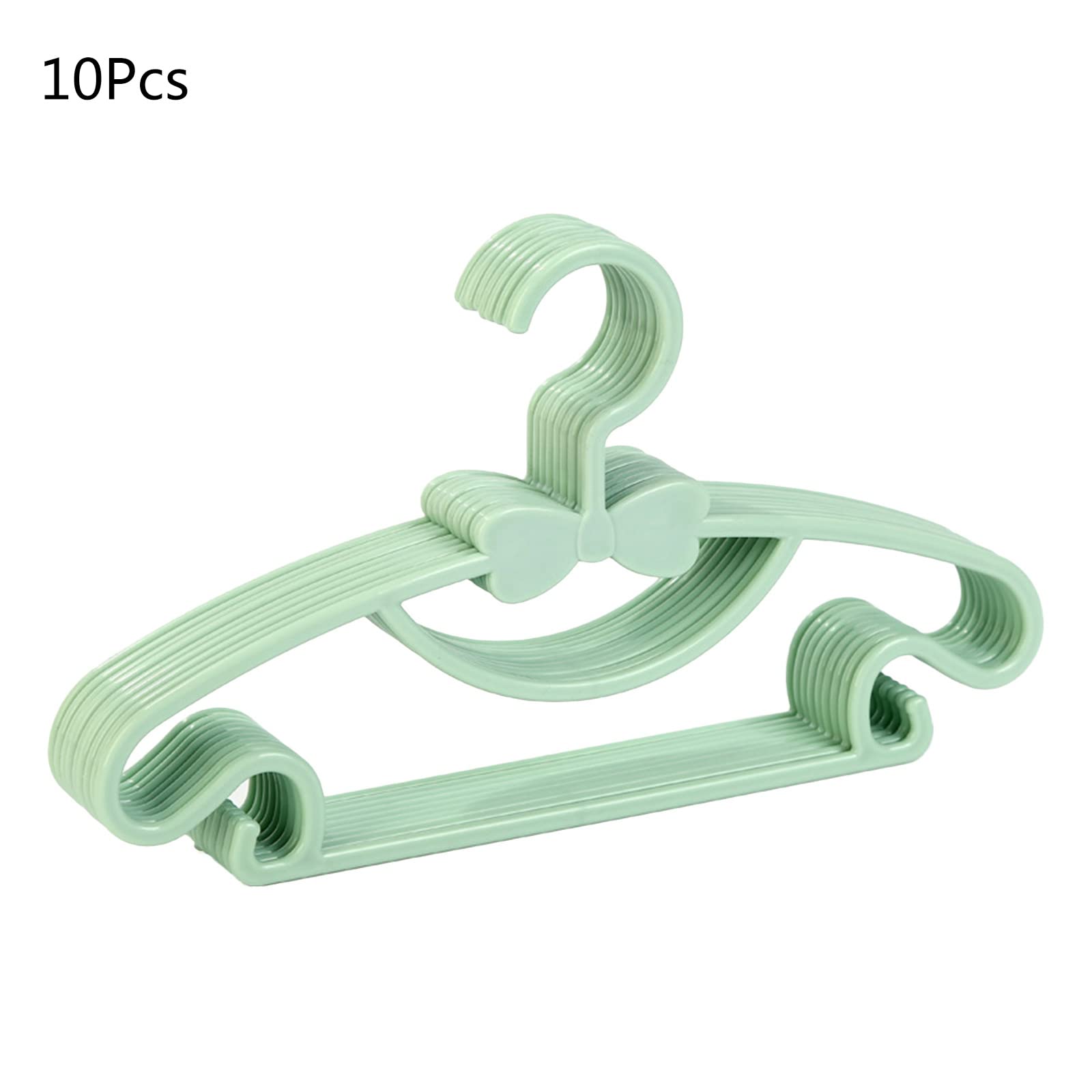YANIYA 10 PCS Lovely Slip-Proof Bowknot Hanger Baby Clothing Organizer Nonslip Accessory for Baby Dresses Pants Suits Shirts Clothing Organizer for Small Bedroom, Green