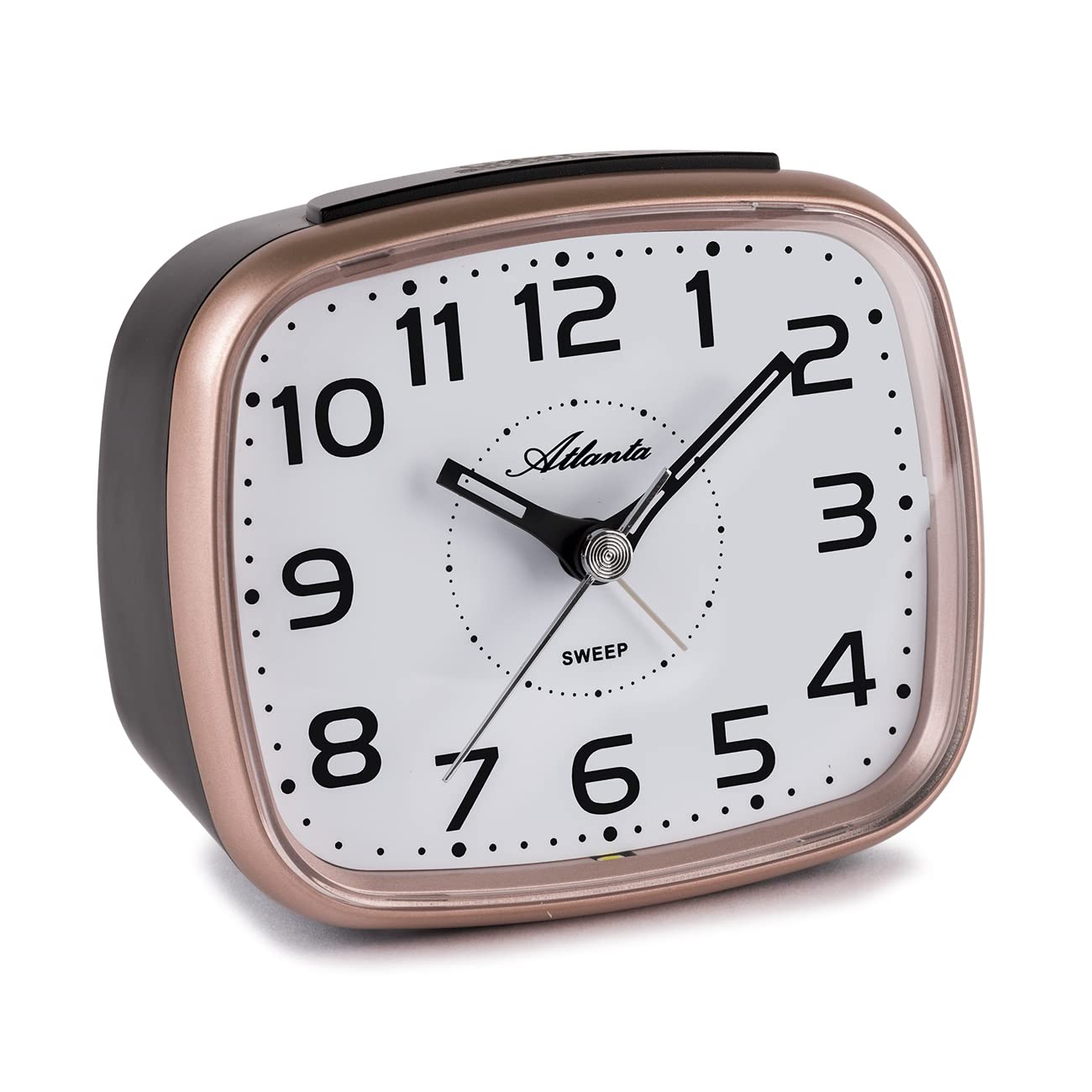 Atlanta Quartz alarm clock without ticking with light snooze analogue copper - 2142-18