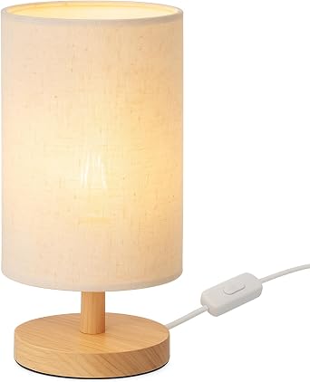 Bedside Table Lamp for Bedroom   Small Nightstand Lamp with Bulb Included, Simple Modern Lamp for Living Room, Office, Dorm, Kids, Study, Reading, Warm Light, Minimalist Bed Side Lighting [Energy Class F]