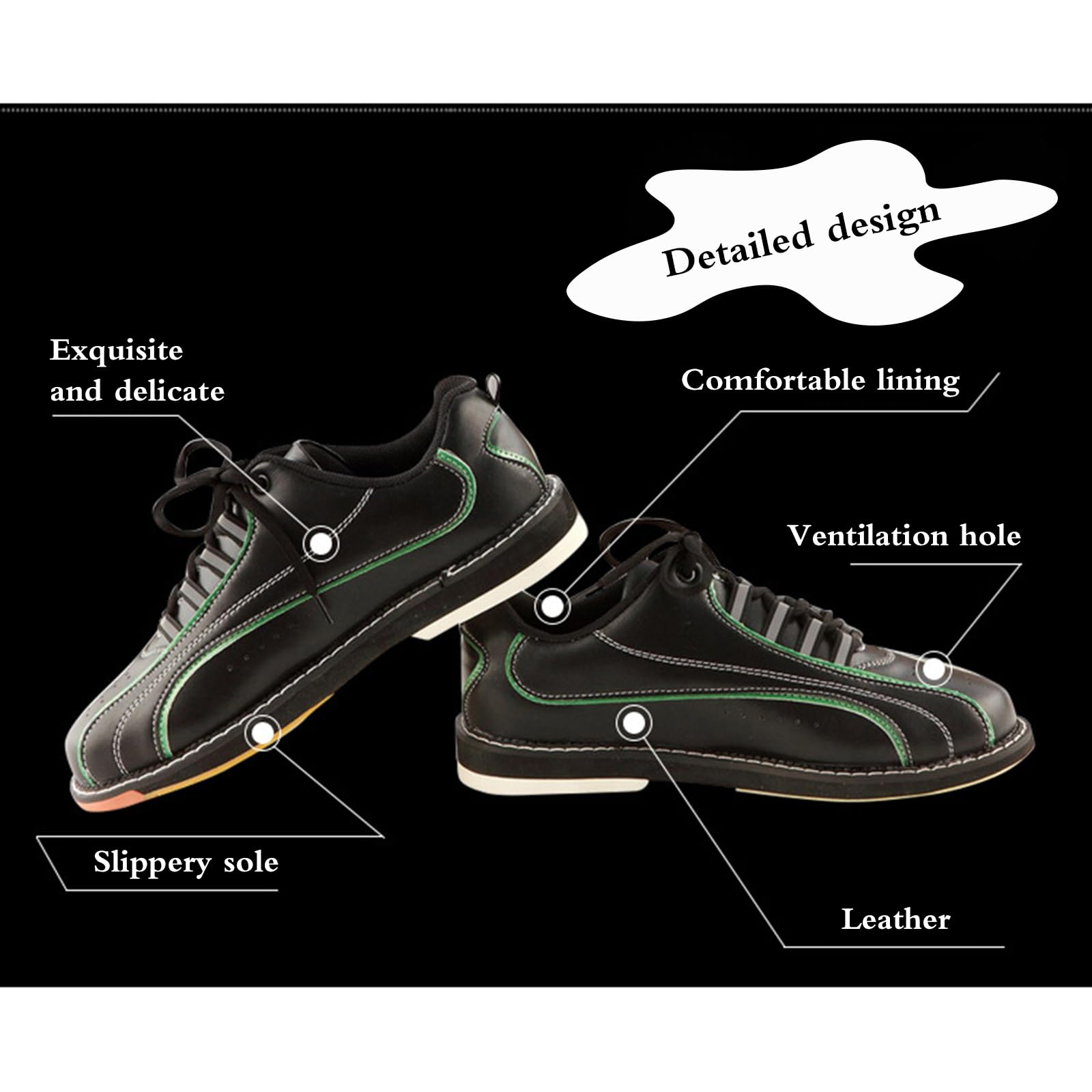 Chaussures D'EntraîNement De Bowling,Adulte Chaussures De Bowling,Chaussures De Bowling Larges,Utilisation De Longue DuréE,Coupe Confortable,pour Le Bowling IntéRieur Et ExtéRieur